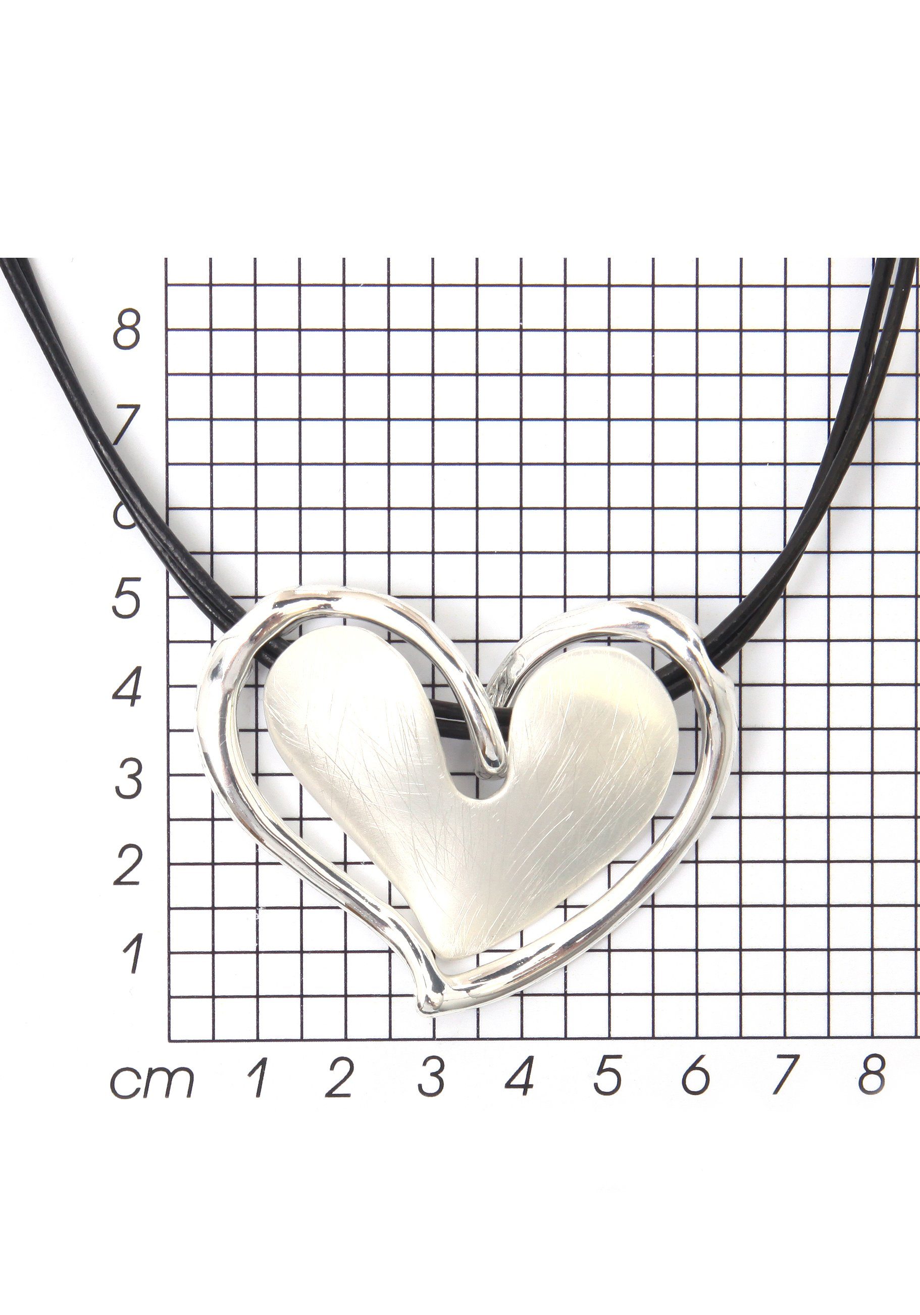 Firetti Ketting met hanger Hart, tweerijige ketting, mat, glanzend