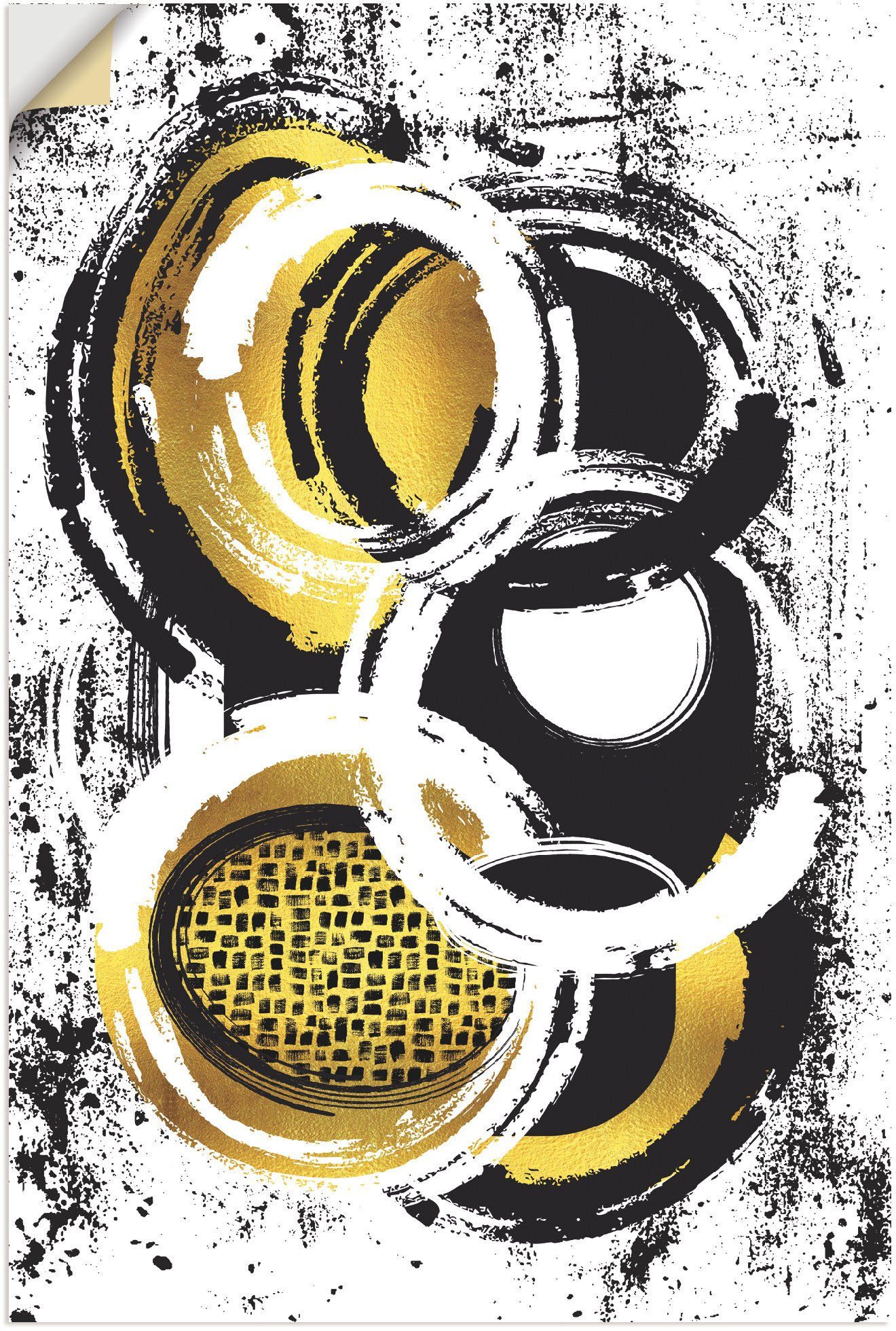 Artland Artprint Abstrakte Malerei Nr. 2 gold in vele afmetingen & productsoorten - artprint van aluminium / artprint voor buiten, artprint op linnen, poster, muursticker / wandfol