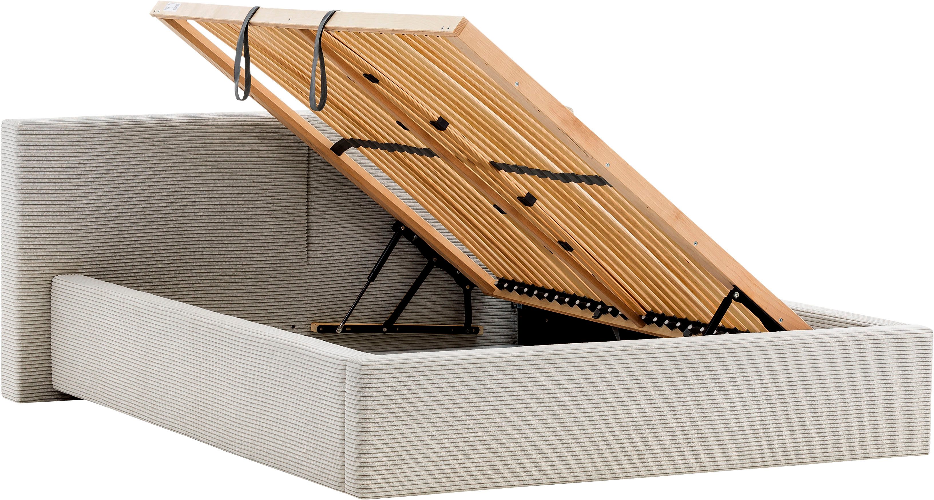 meise.möbel Gestoffeerd bed Cube optioneel met matras en bedlade