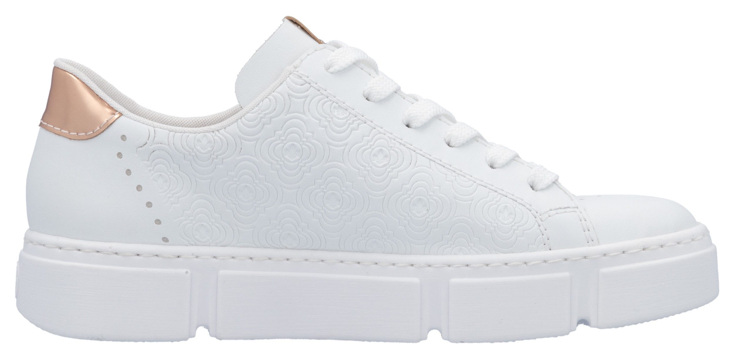 Rieker Plateausneakers met metallic-kleuraccenten, vrijetijdsschoen, lage schoen, veterschoen