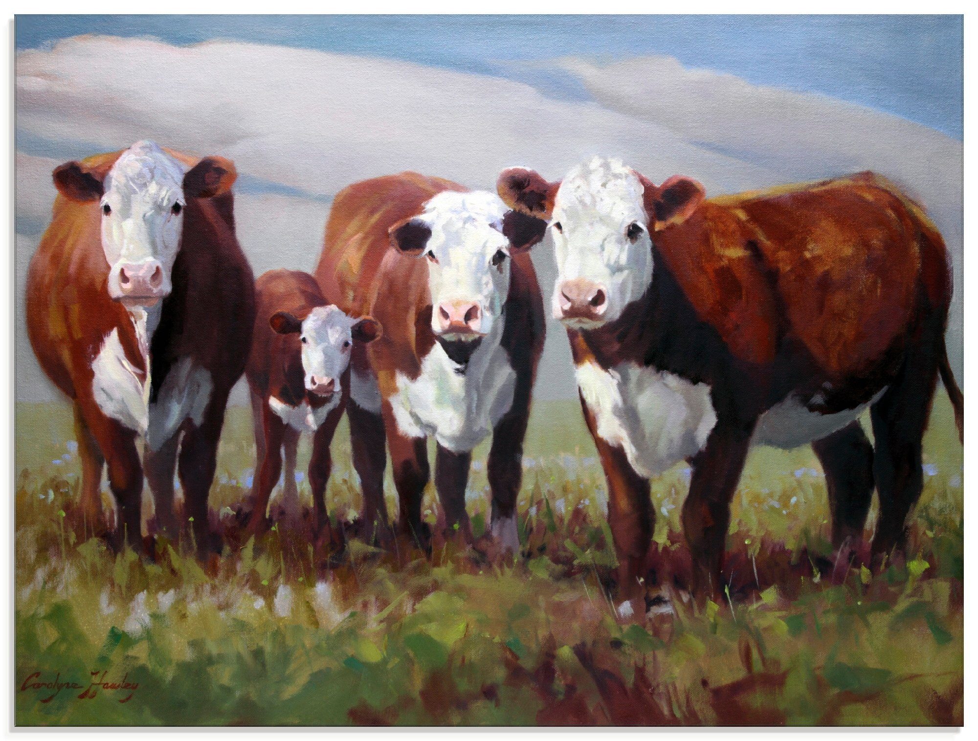 Artland Print op glas Thuis van de koeien (1 stuk)