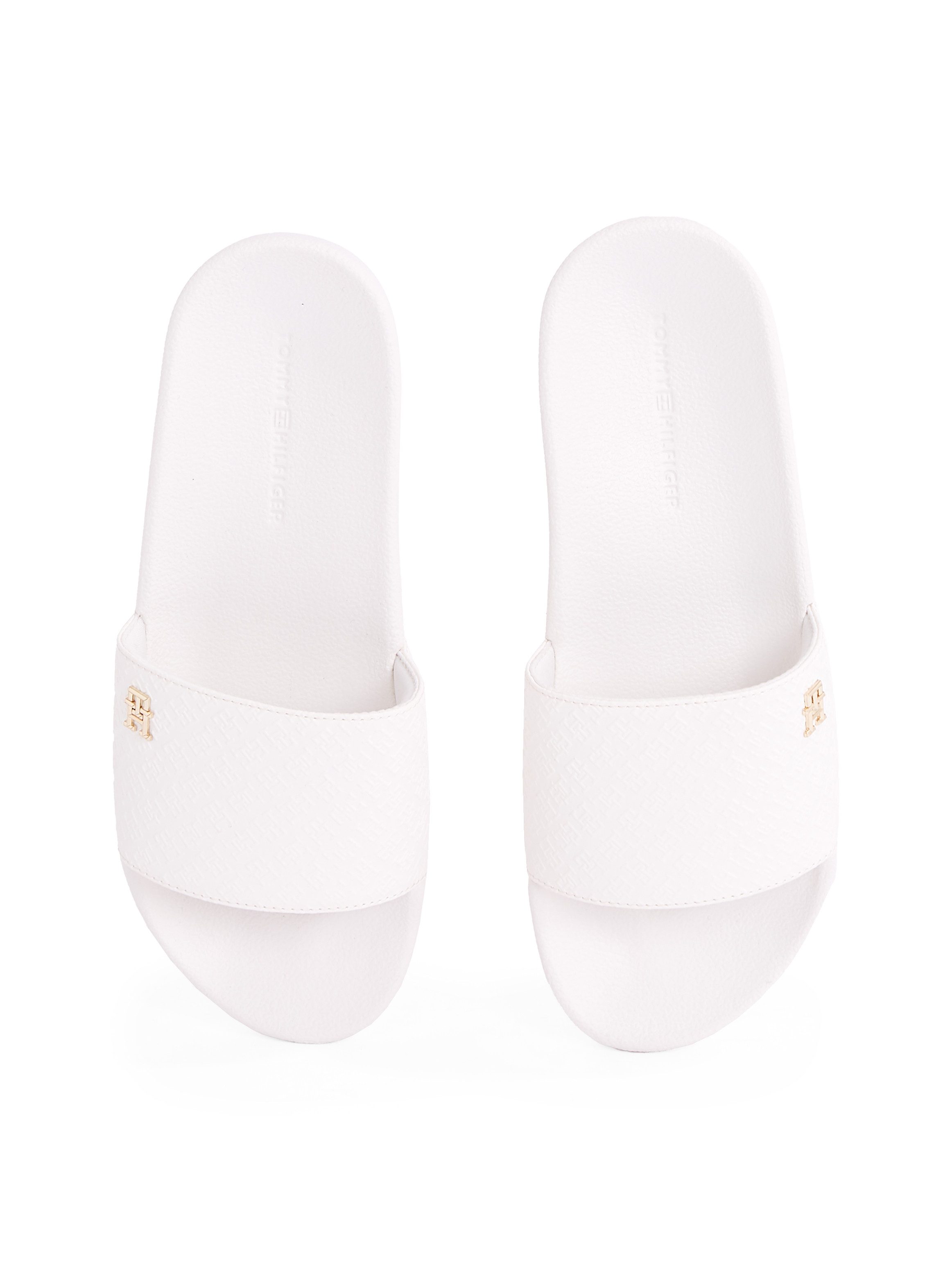 Tommy Hilfiger Slippers TH MONOGRAM POOLSIDE , comfort-schoen, zomerschoen, instapschoen met th-sieraad