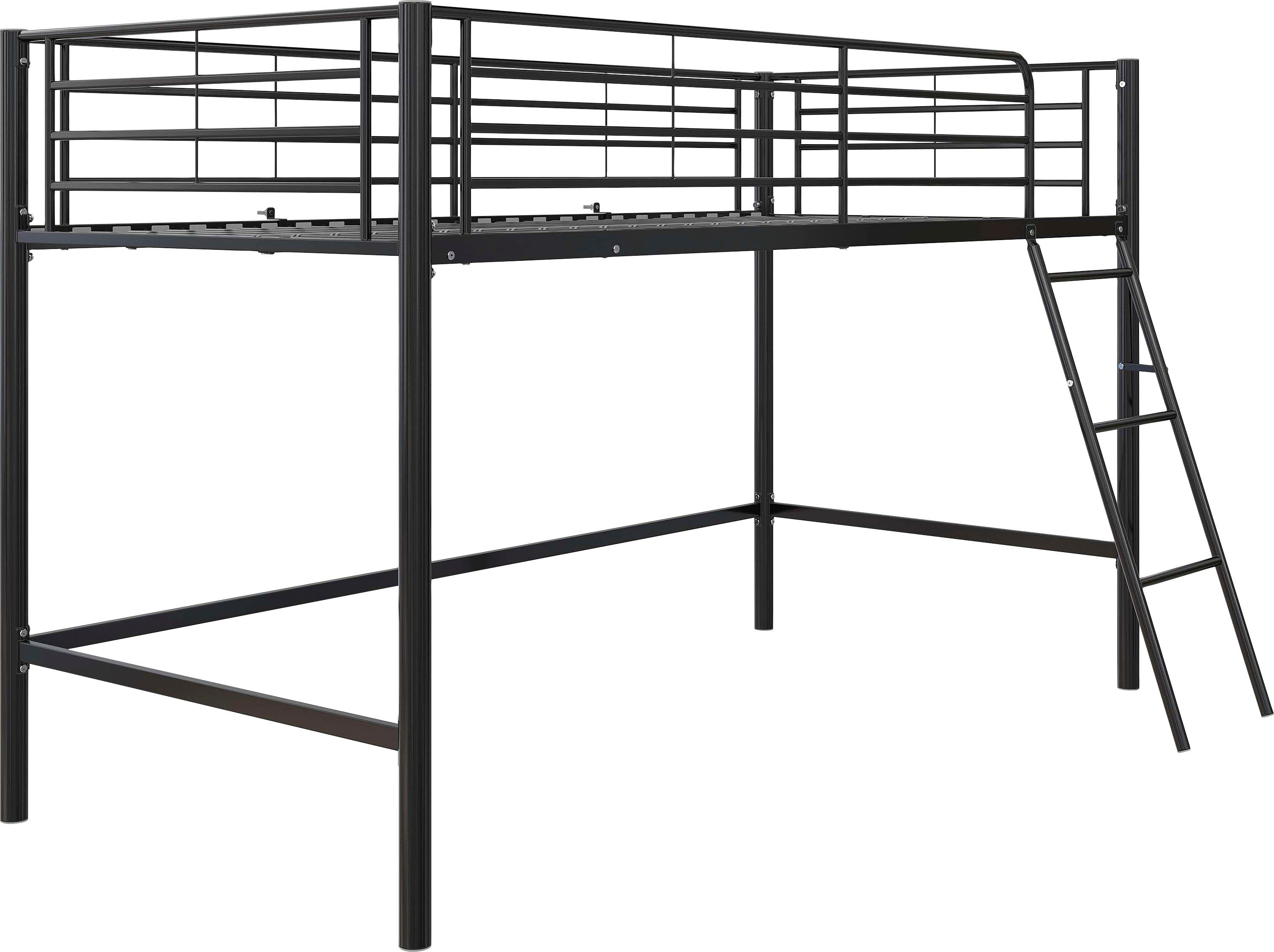 Lüttenhütt Hoogslaper Nils met lattenbodem en ladder, matrasmaat 90x200 cm, hoogte 129 cm