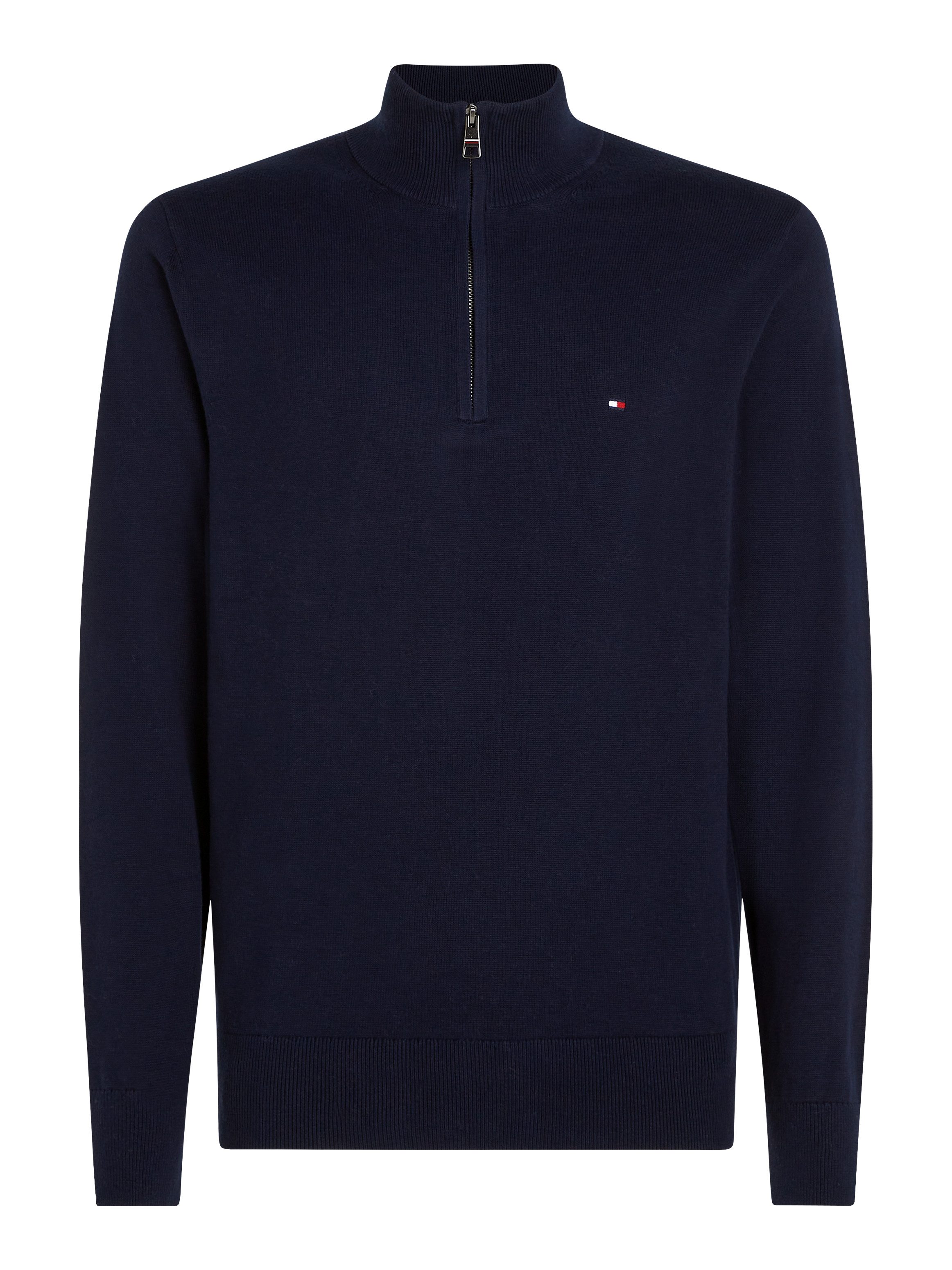 Tommy Hilfiger Schipperstrui PIMA ORG CTN CASHMERE ZIP MOCK
