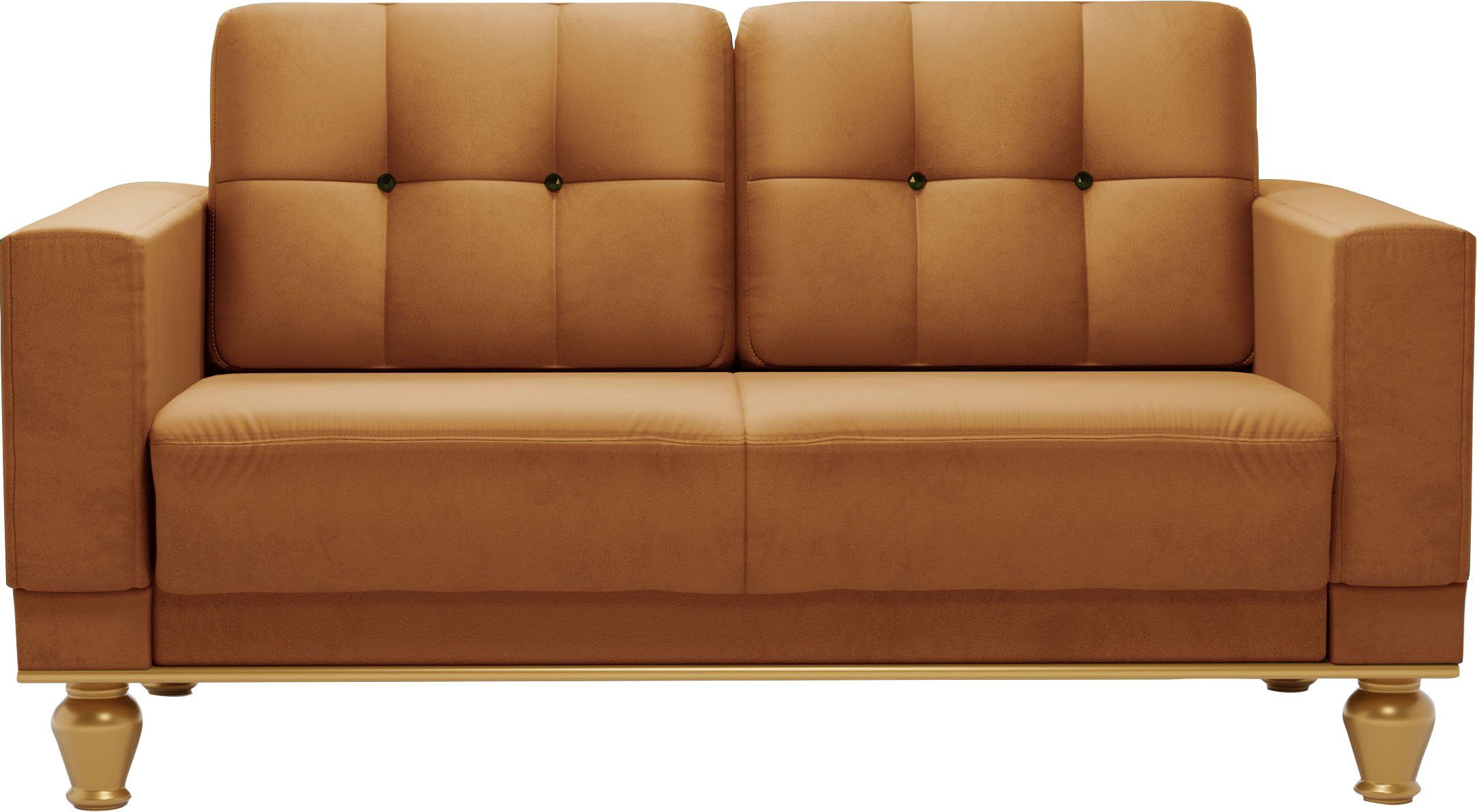 sit&more 2-zitsbank Orient 5 Rugkussen met strassteentjes, goudkleurige applicaties