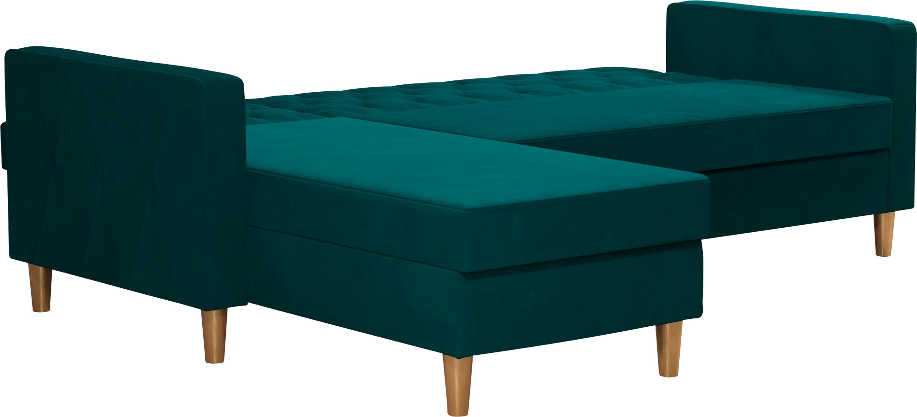 CosmoLiving by Cosmopolitan Hoekbank Liberty, L-vorm met slaapfunctie, récamier aan beide kanten te monteren, zithoogte 43 cm