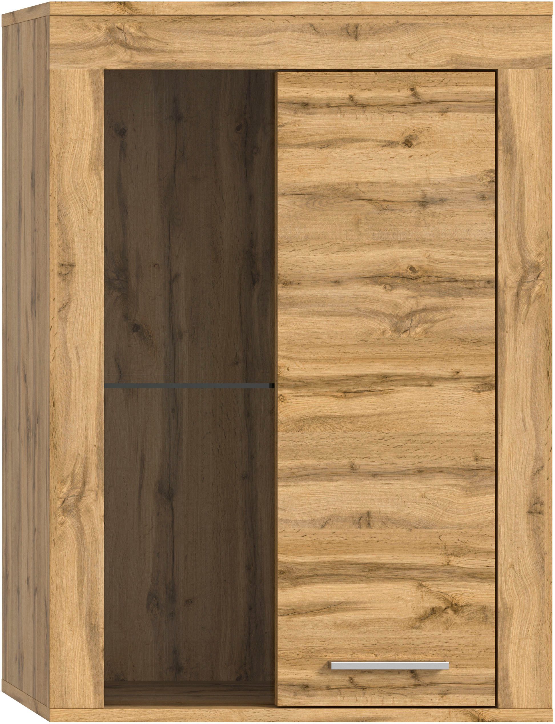 INOSIGN Vitrinekast Aosta, breedte 60 cm, staand of hangend, in verschillende kleuren Deurafdichting verwisselbaar, 1 glazen inlegvloer, hangvitrine, staande vitrine