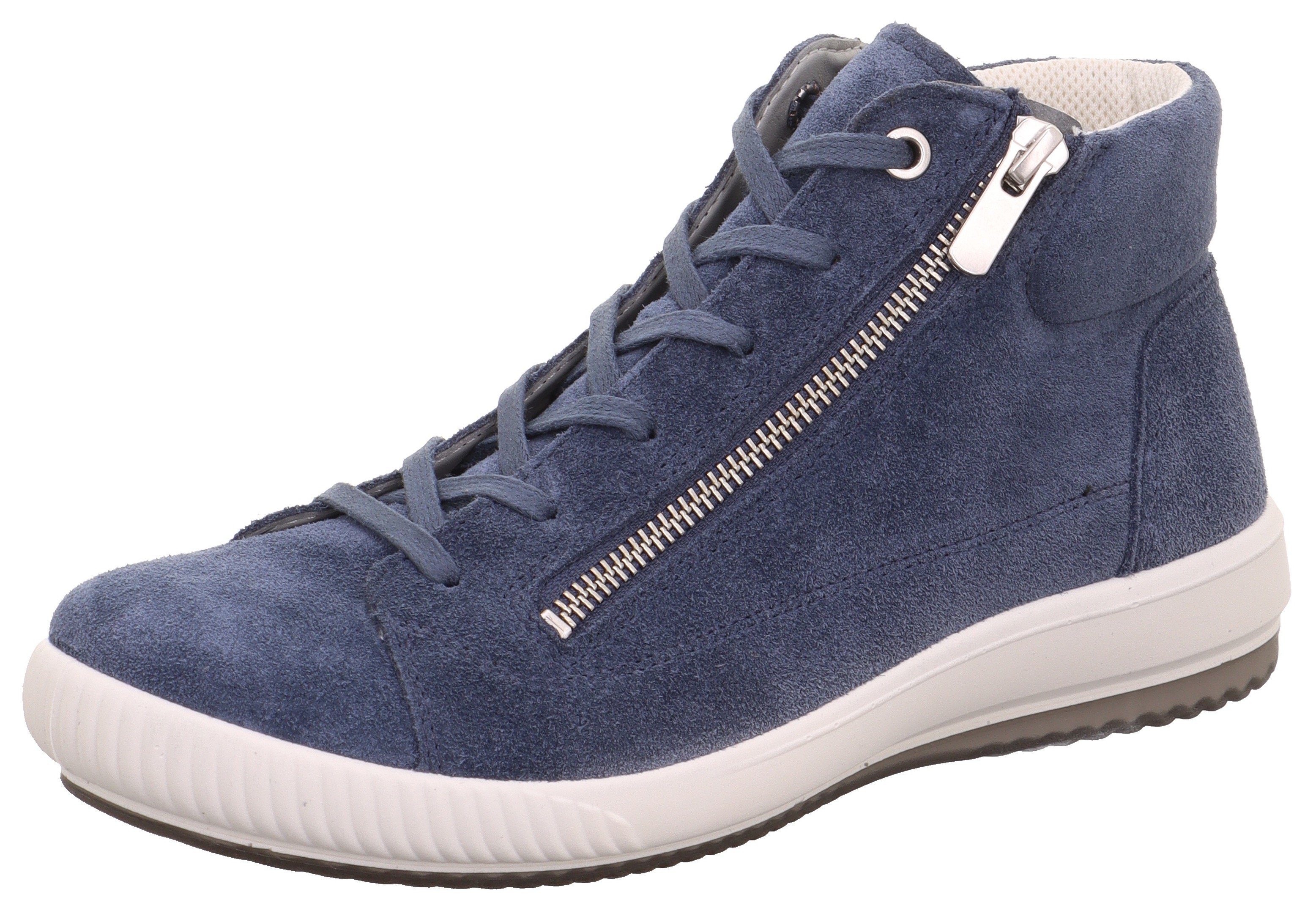 Legero Hoge veterschoenen TANARO 5.0 high top sneaker, vrijetijdsschoen met praktische rits dames veterlaarsjes maat 39 EU blauw