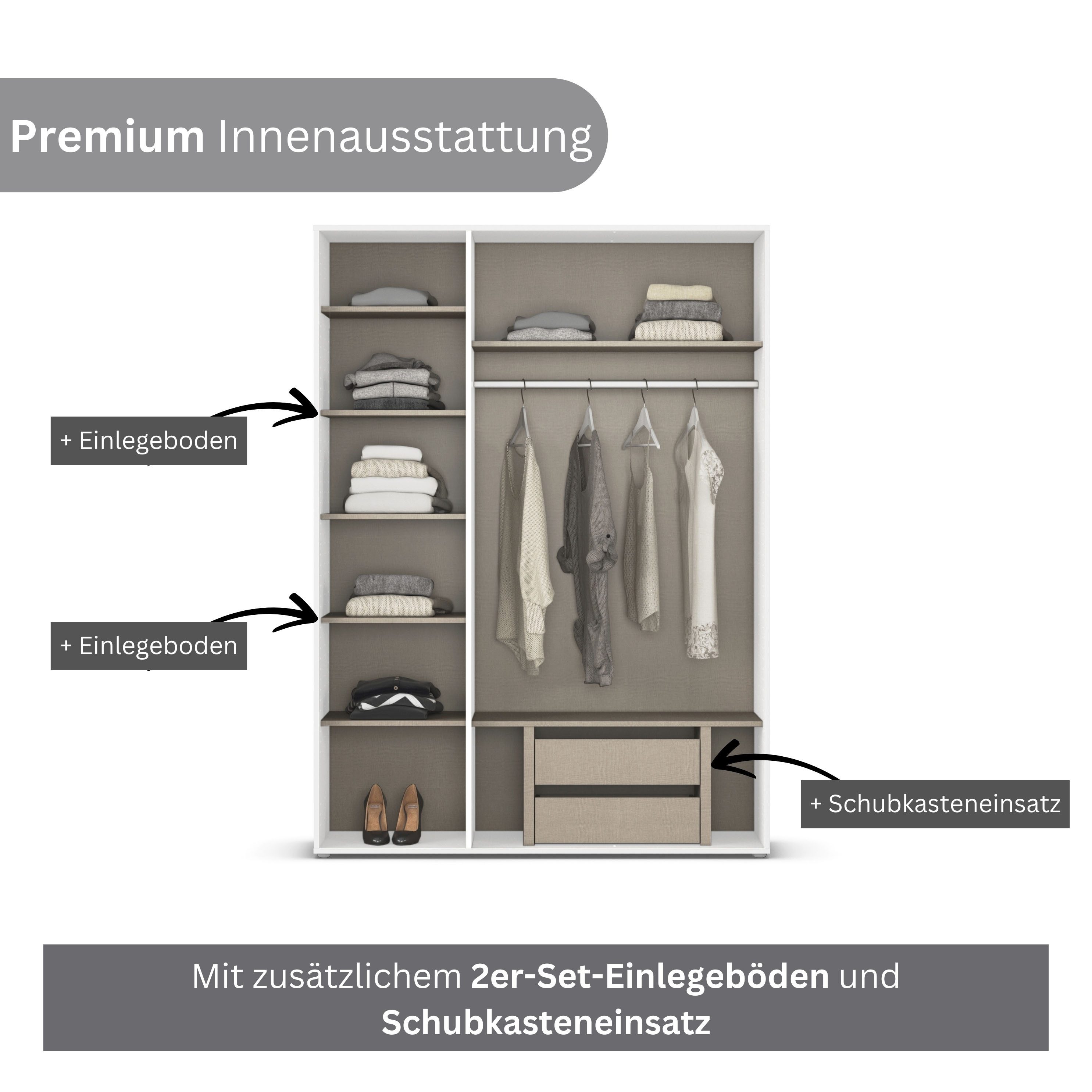 rauch Draaideurkast Kledingkast Kast Garderobe Wasmand NABILA veel Opbergruimte in 2 breedtes met push-to-open functie bestseller made in germany