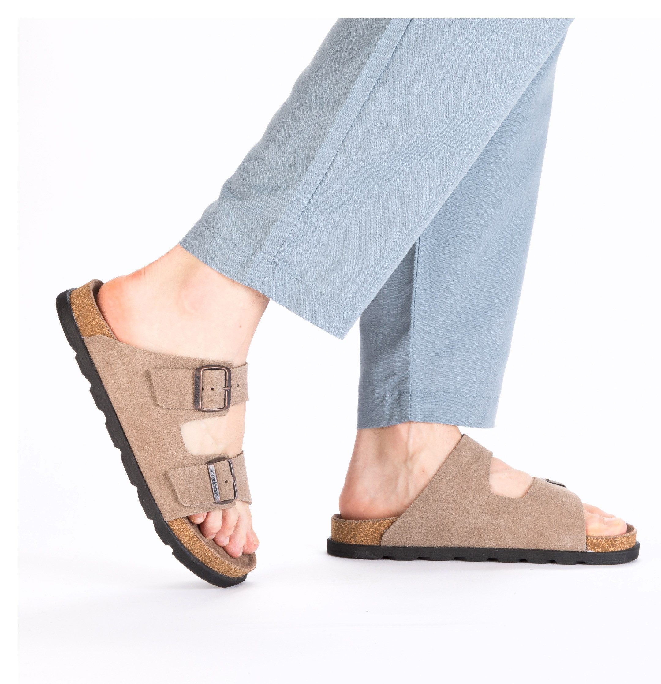 Rieker Slippers , zomerschoen, strand schoen, huisschoen met comfortabel voetbed