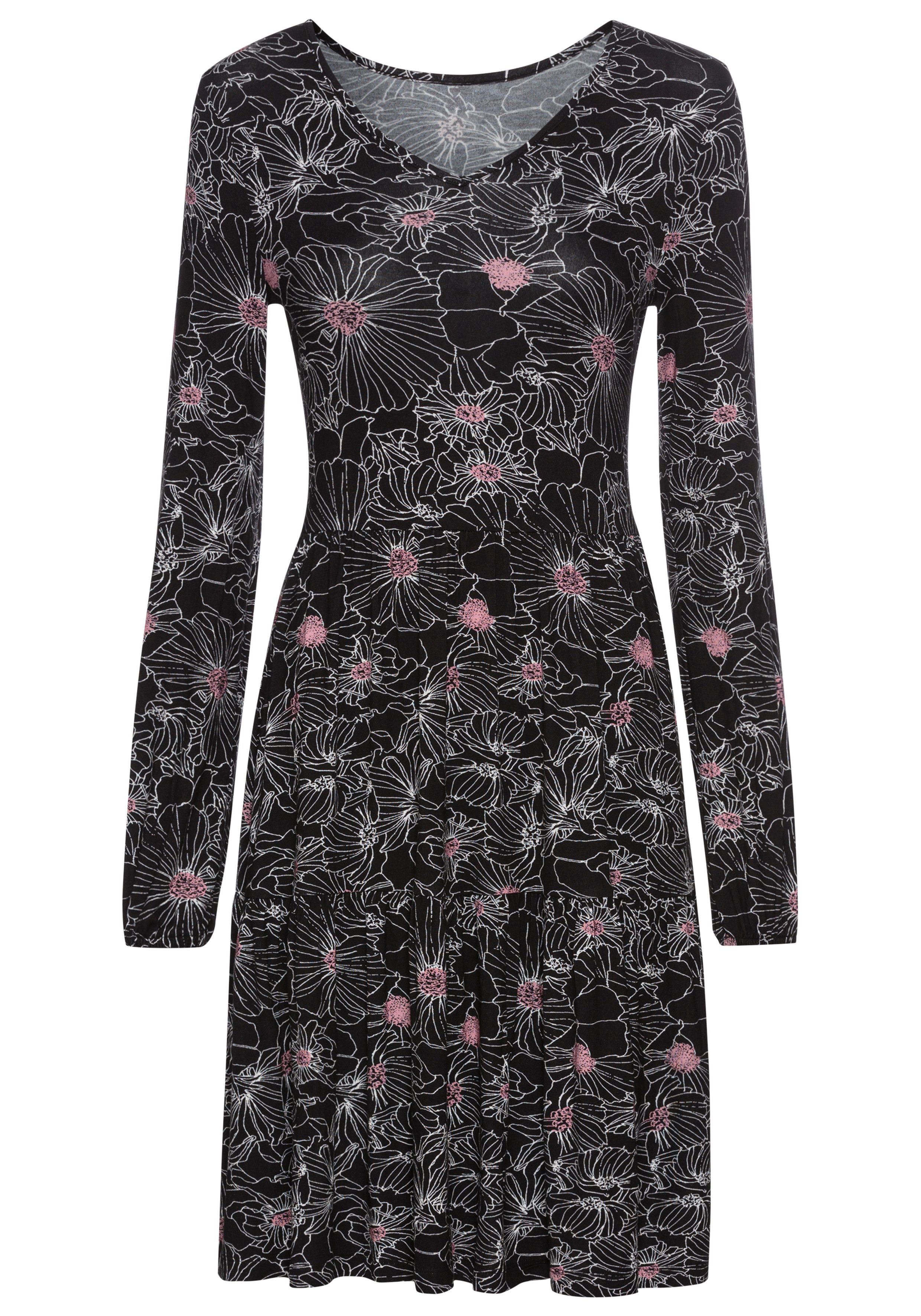 Laura Scott Jerseyjurk met filigraan bloemenprint