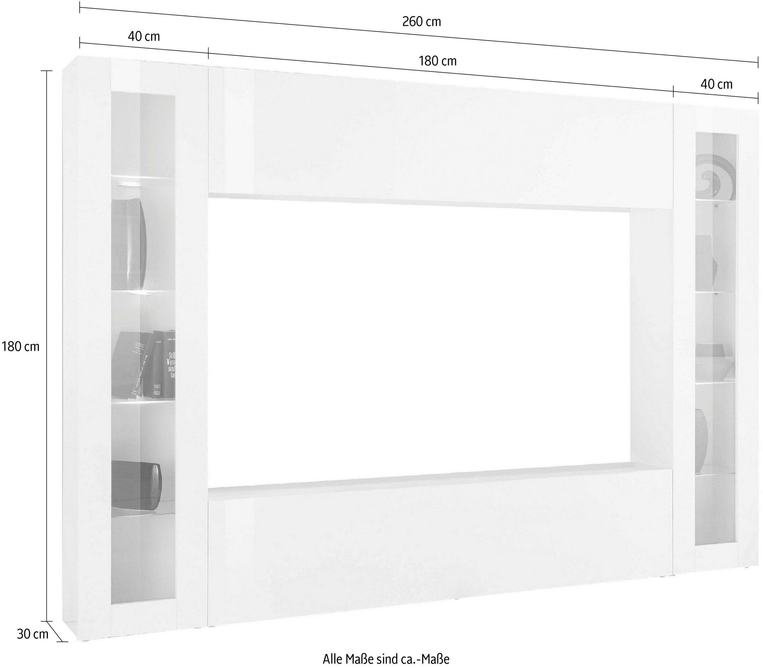 INOSIGN Wandmeubel Maruska 4-delig, breedte 260 cm (set, 4-delig)