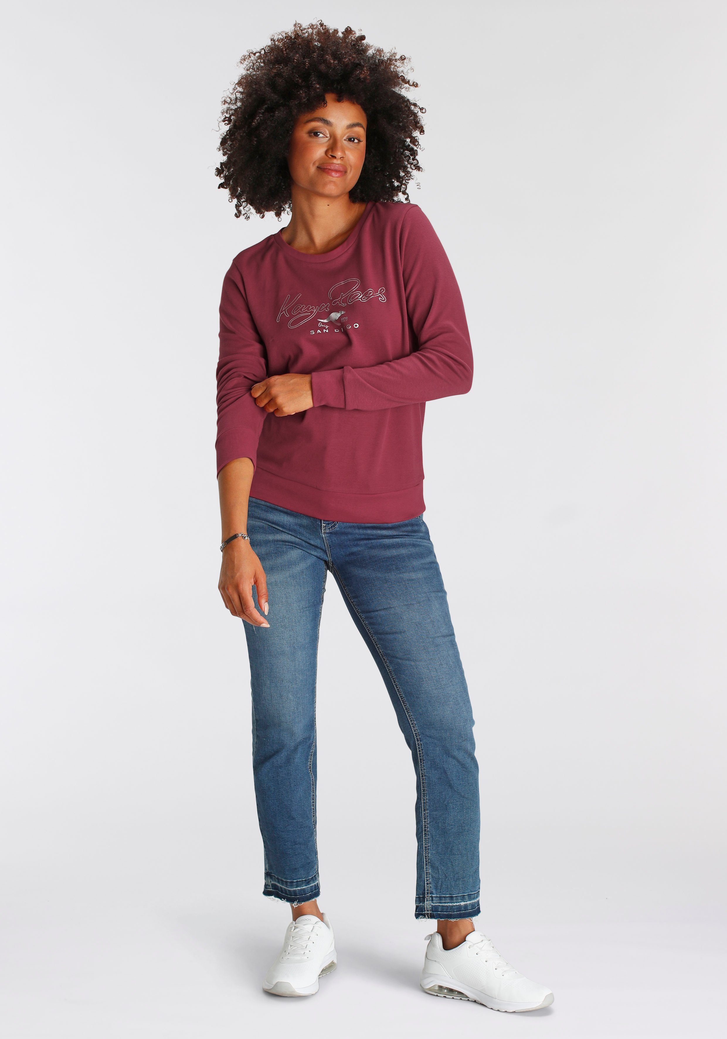 KangaROOS Sweatshirt Lange mouwen, figuurvolgende pasvorm
