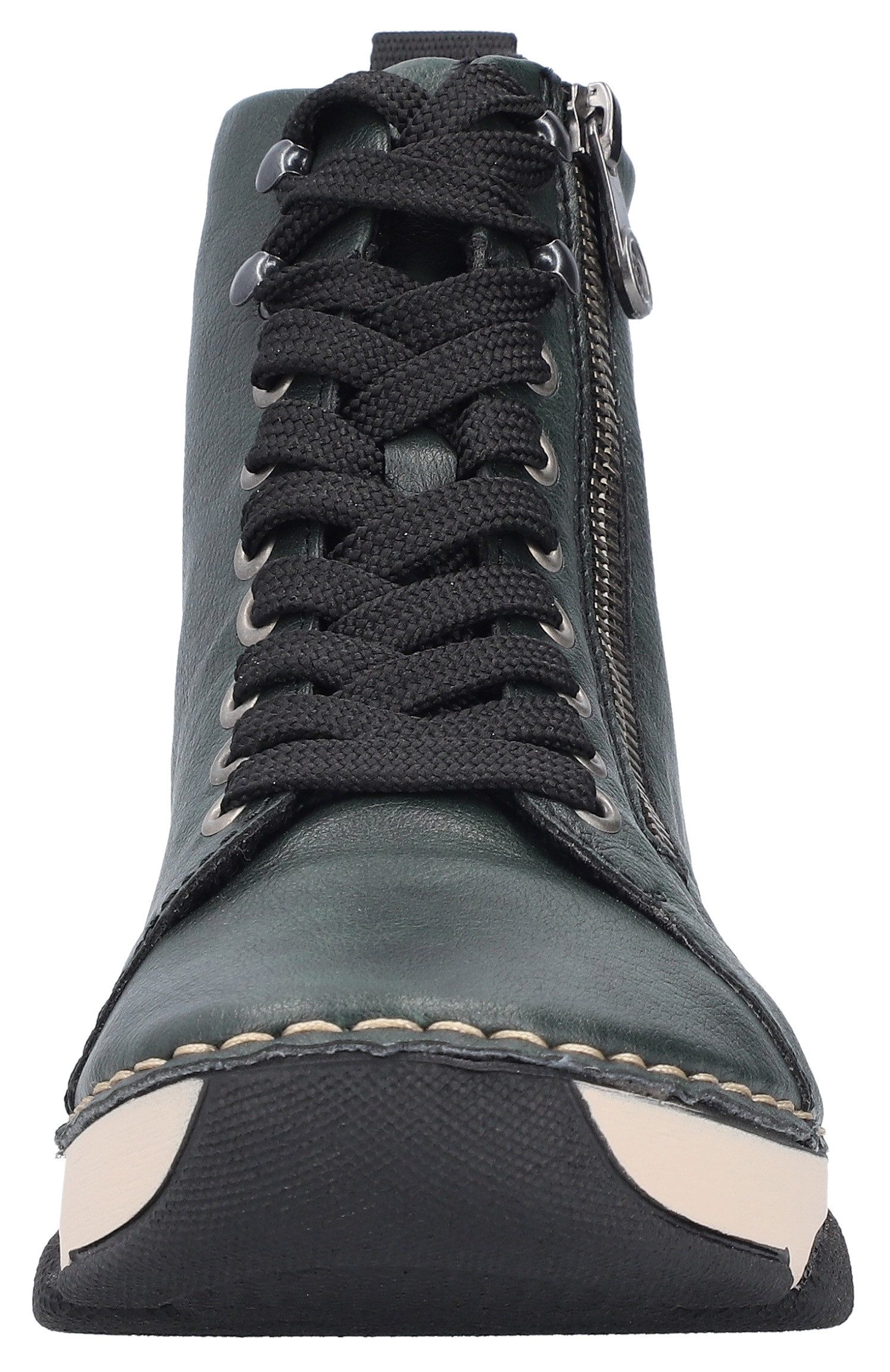 Rieker Sneakers vrijetijdsschoen, lage schoen, veterschoen met contraststiksels