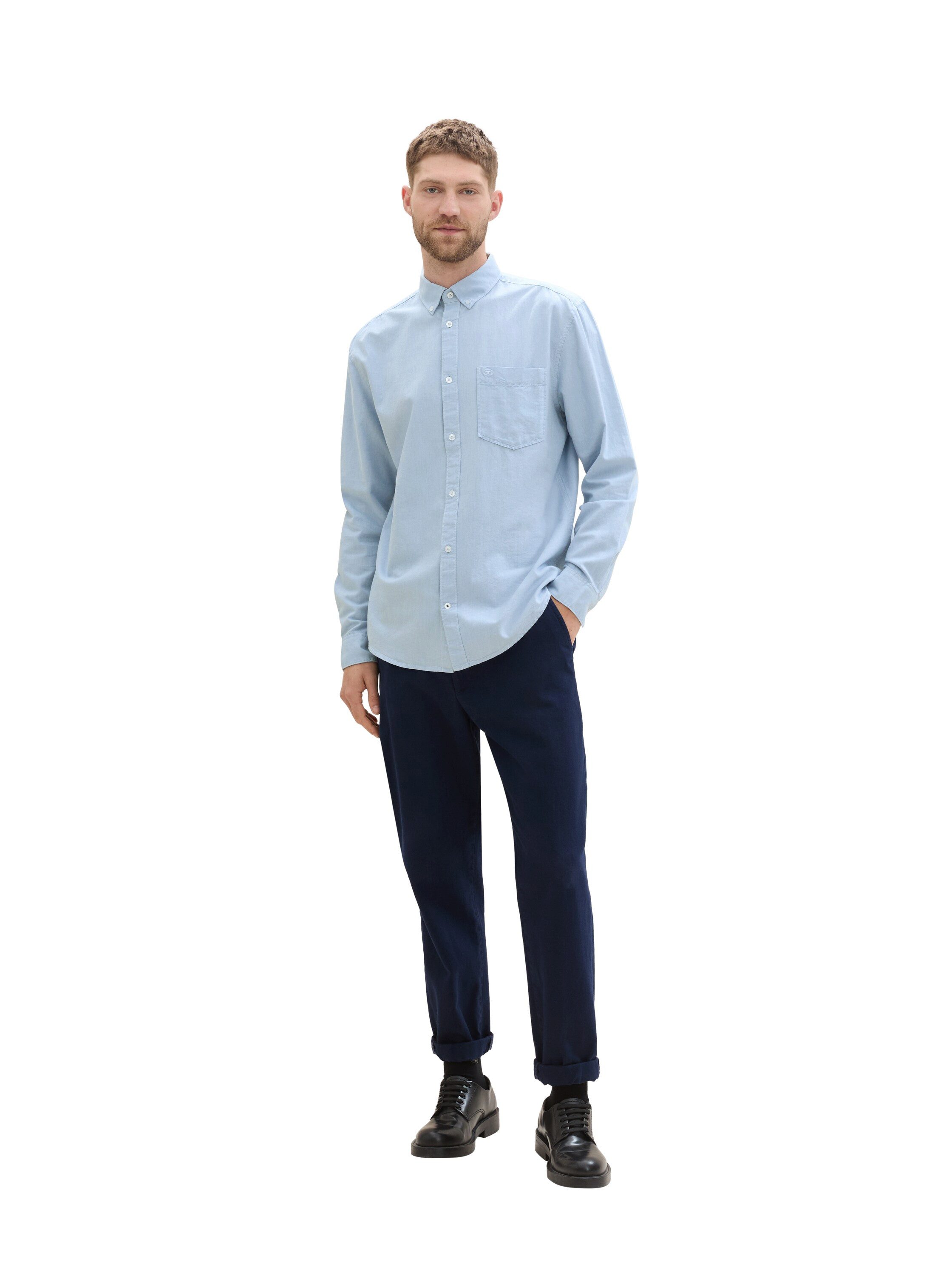 Tom Tailor Overhemd met lange mouwen Oxford met borstzak