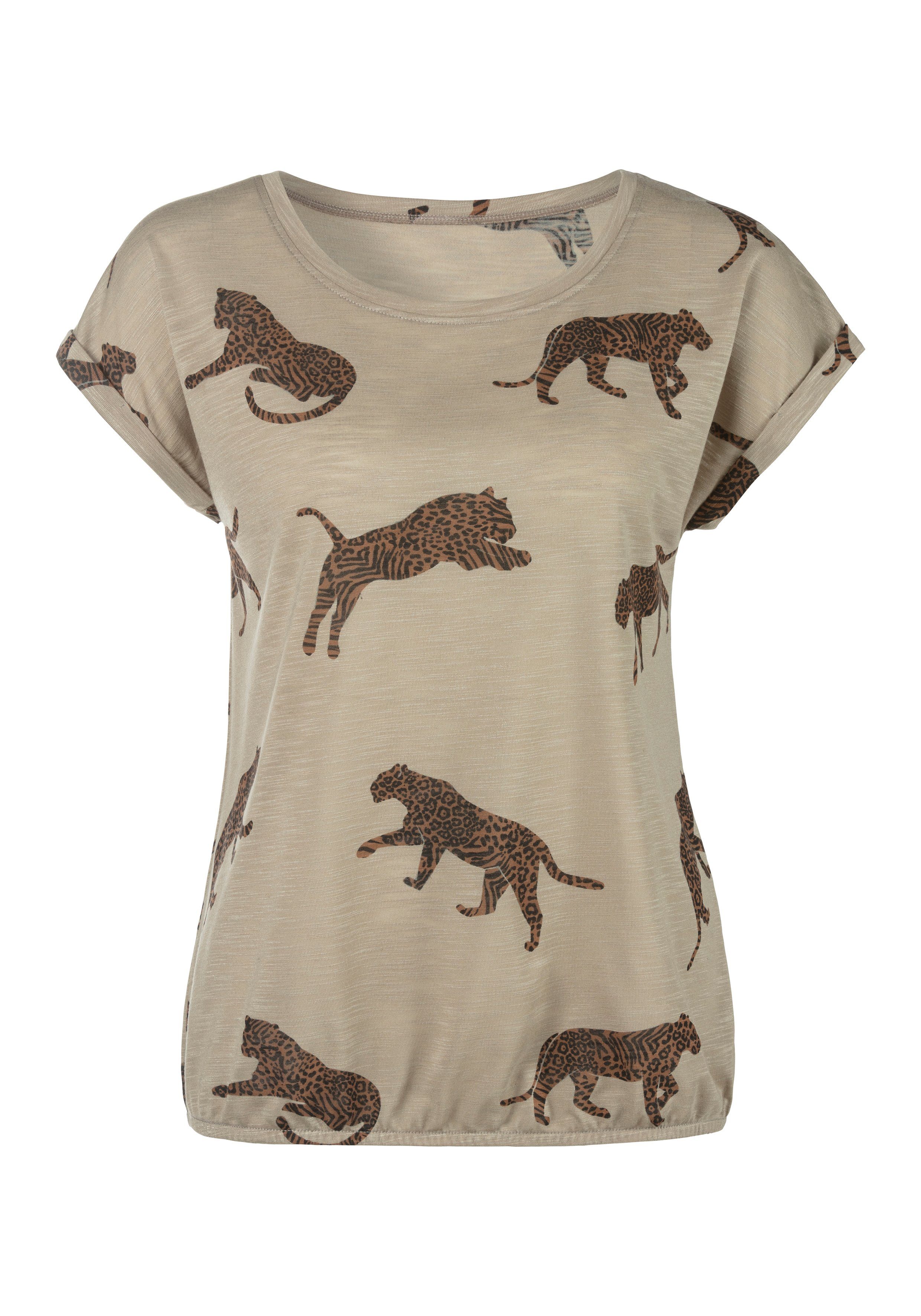 Lascana T-shirt Met luipaarden-motief van zachte viscosekwaliteit