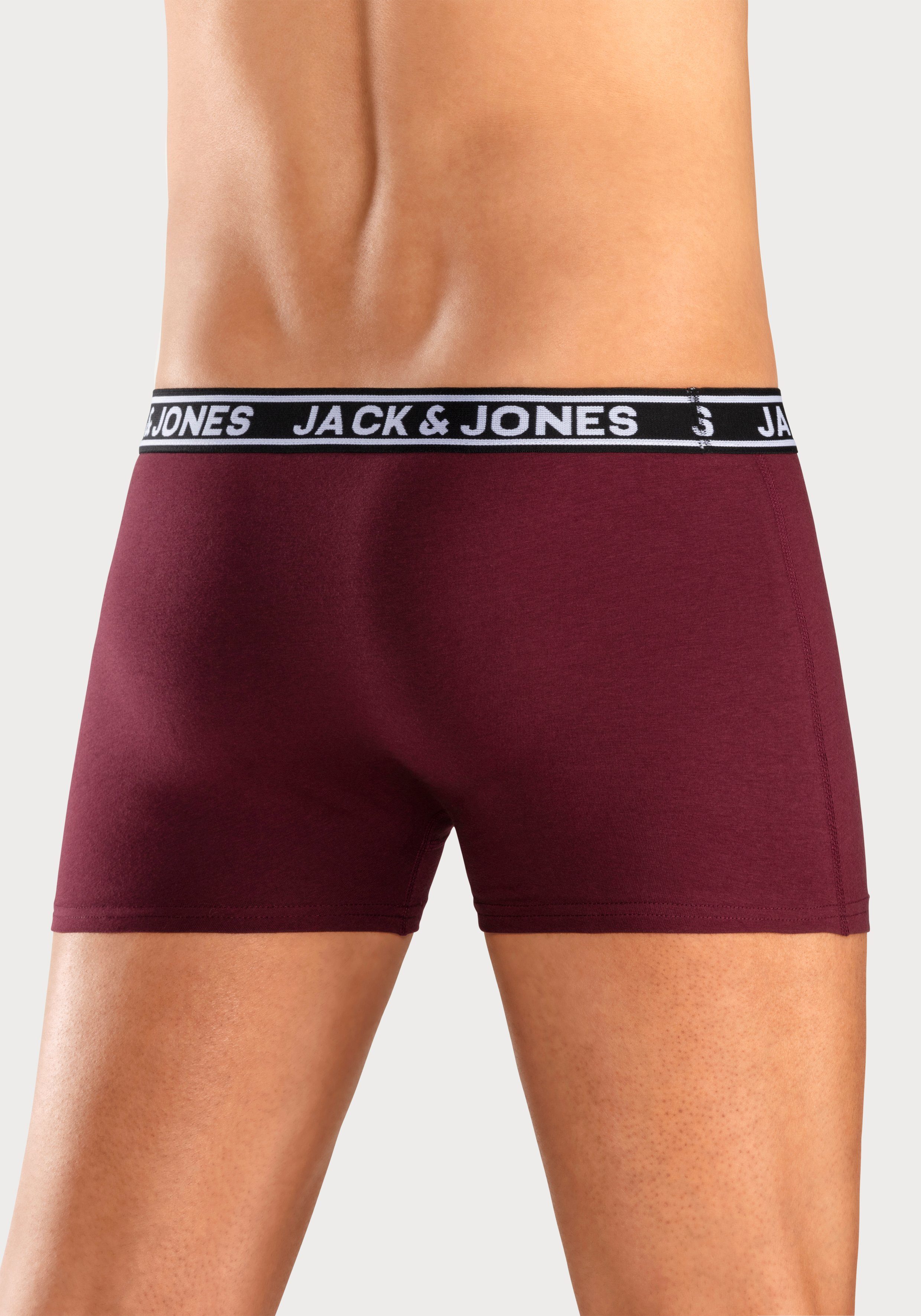 Jack & Jones Trunk JACCRISP in 6-pack met logoband en stretchcomfort effen met kleuraccent, modieus, nauwsluitend, katoenmix (set, 6 stuks)