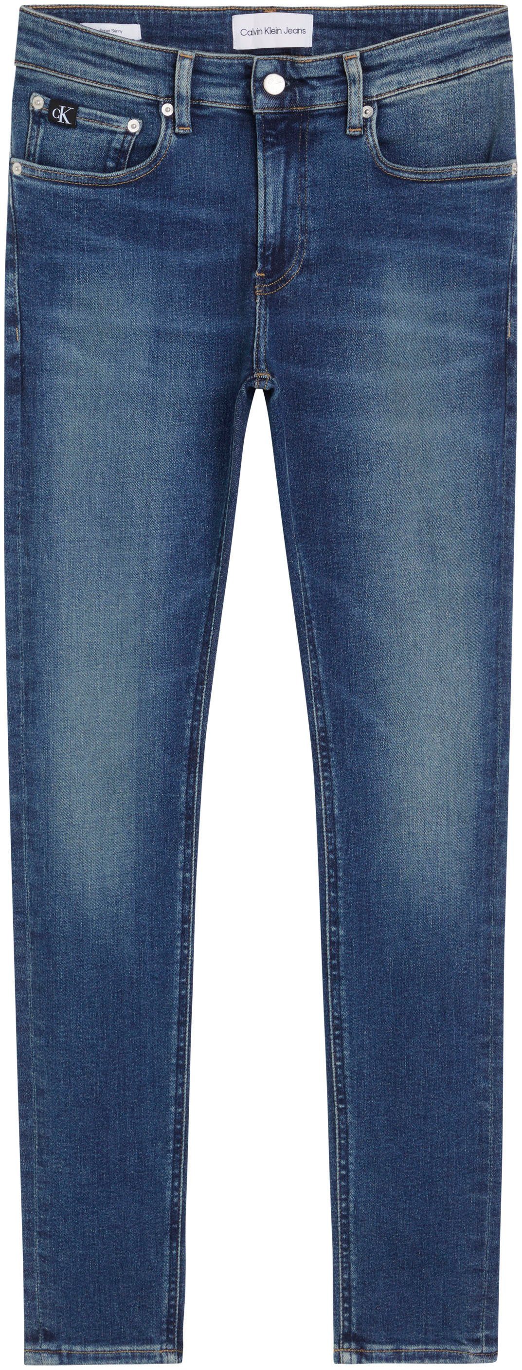 Calvin Klein Jeans Blauwe Heren Jeans met Rits Knoop en Zakken Blue Heren