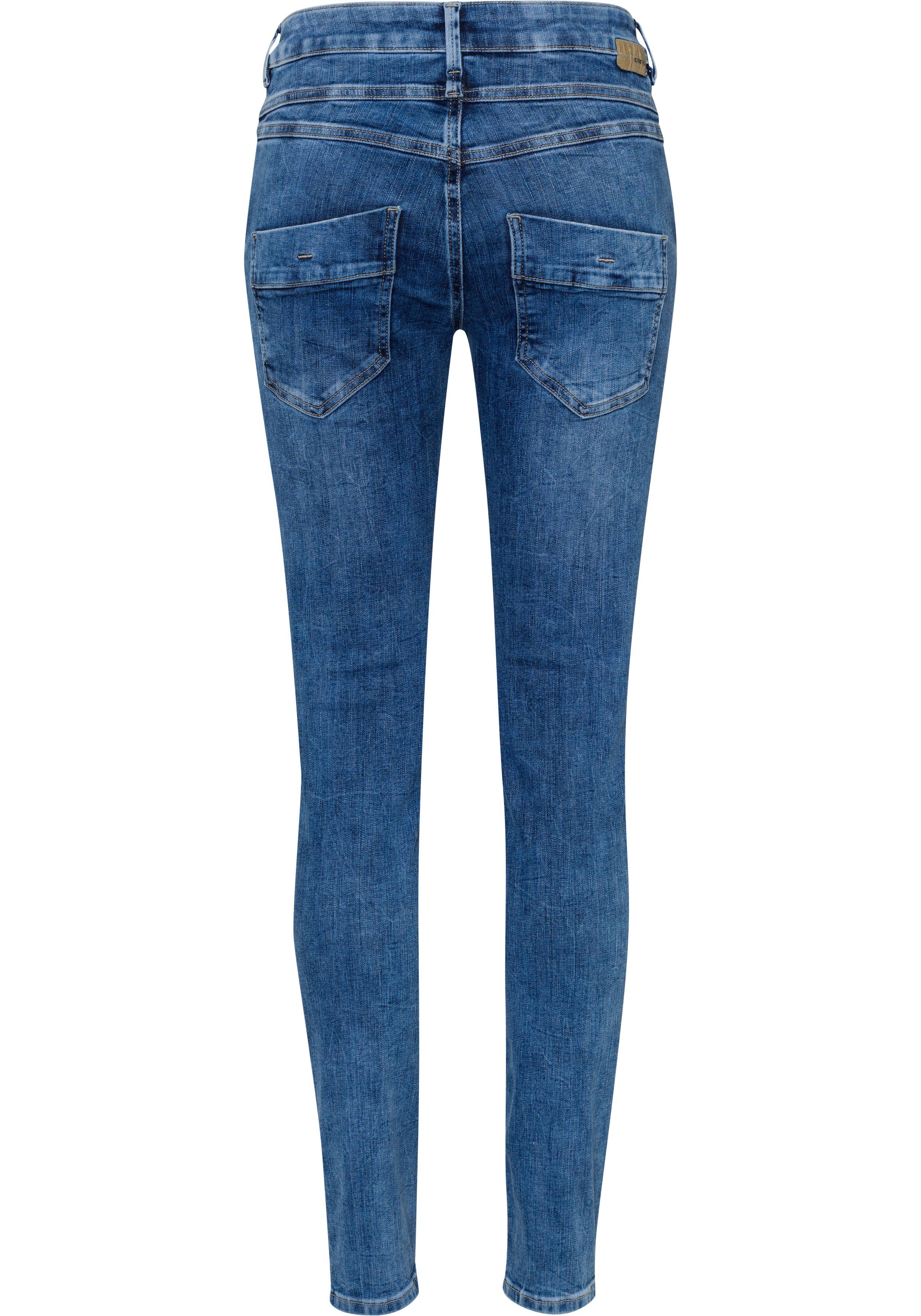 GANG Slim fit jeans 94CARLI met open knoopsluiting