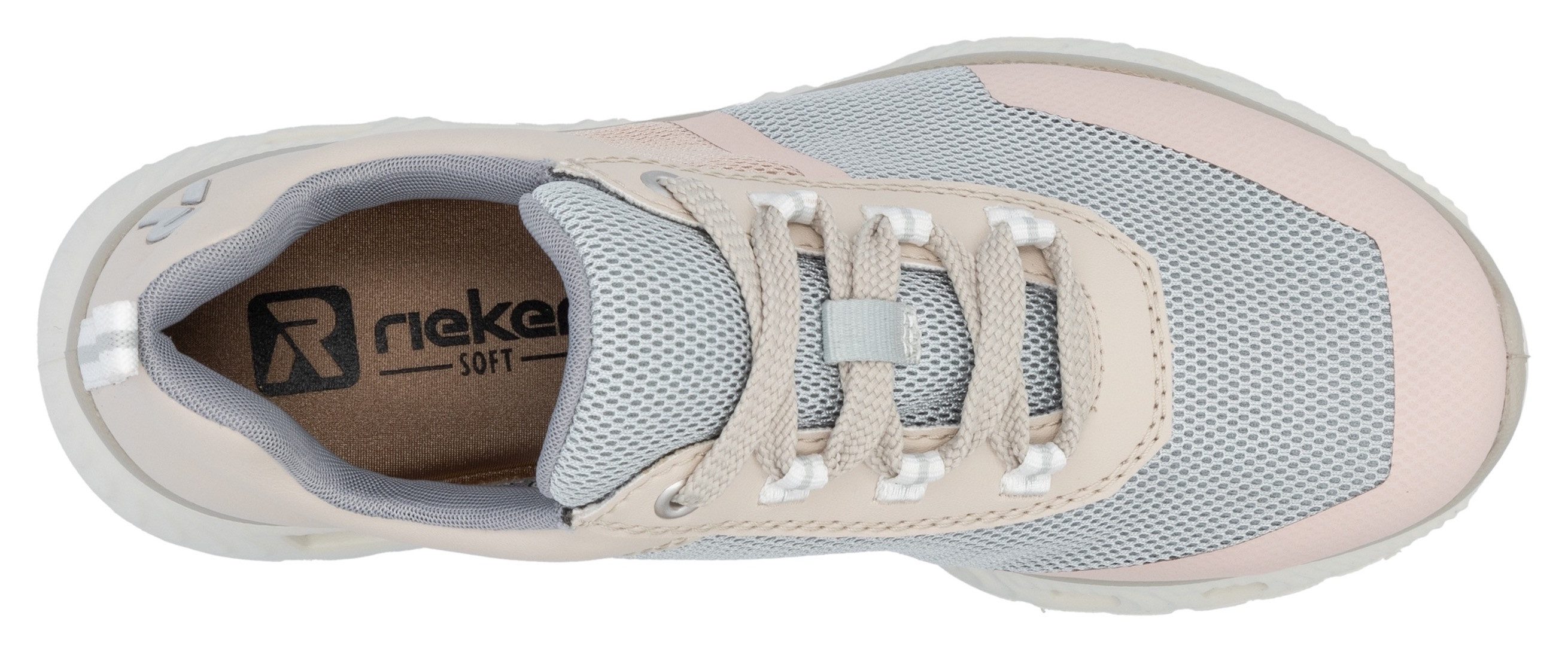 RIEKER Sport Sneakers in vegan verwerking, vrijetijdsschoen, lage schoen, veterschoen