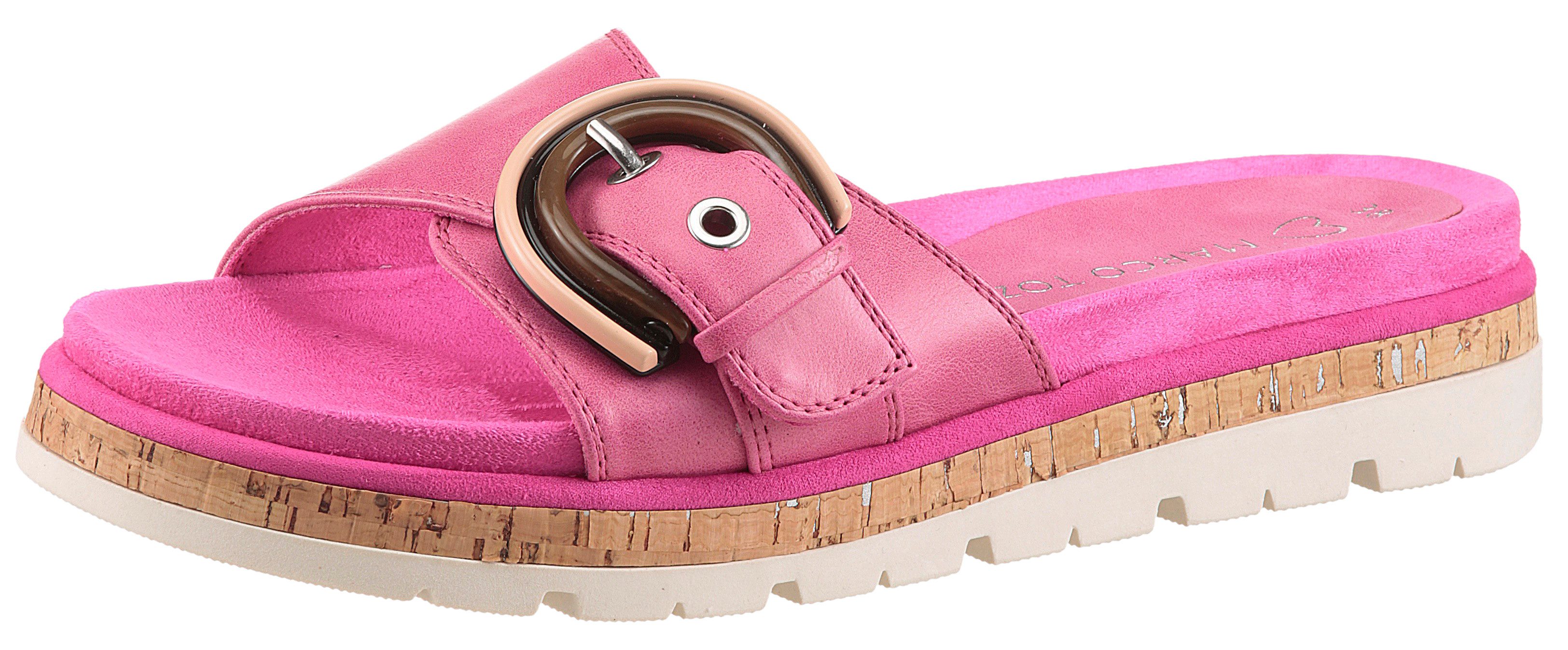 Marco Tozzi Slippers , plateau, zomerschoen, instapschoen met decoratieve gesp