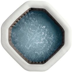 intex whirlpool purespa™ octagon bubble jet 5-delig, oexh: 218x71cm, met zoutwatersysteem zwart