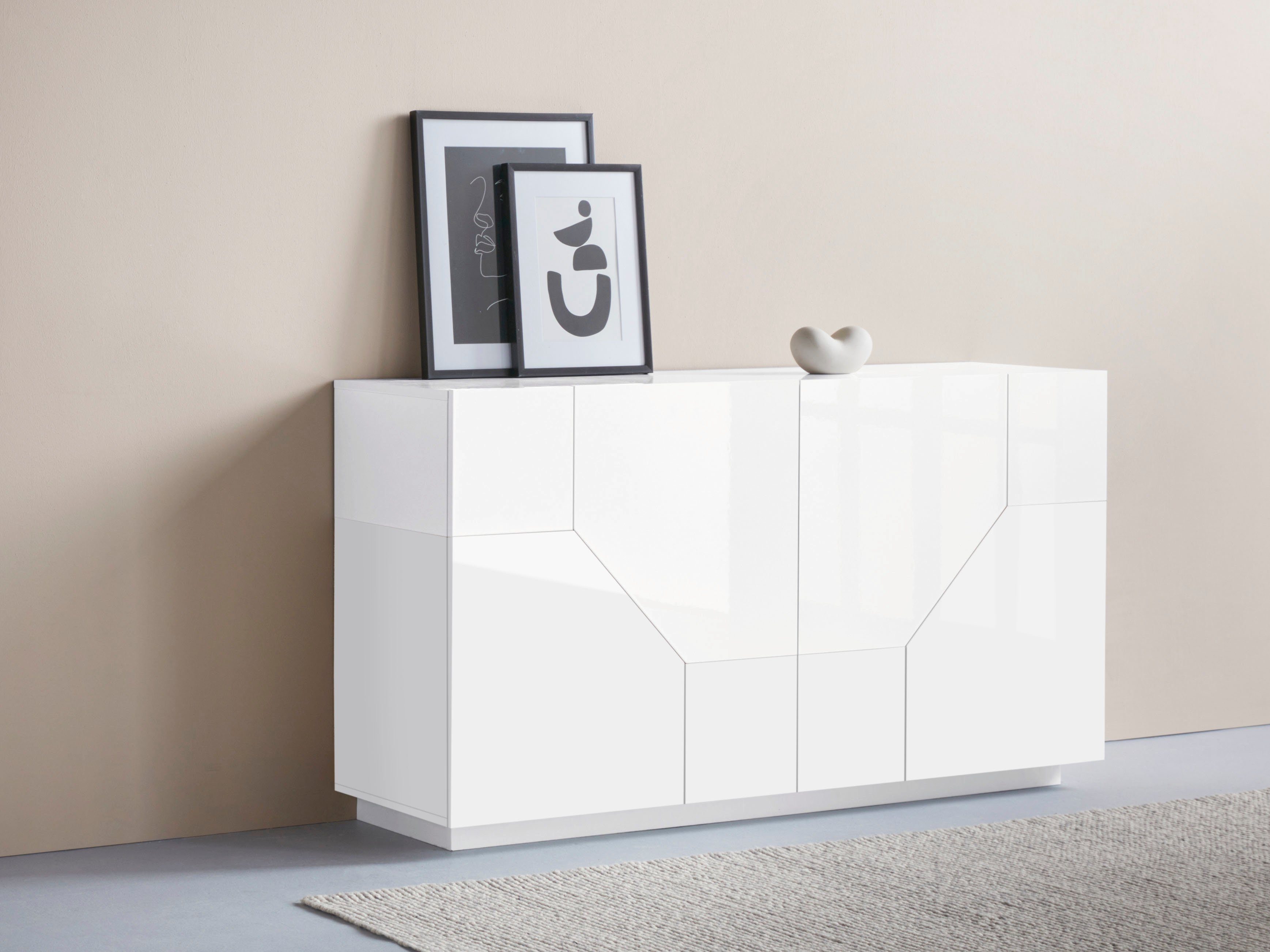 INOSIGN Dressoir ALIEN commode, kast, dressoir met 4 deuren en 4 vakken dressoirs wit