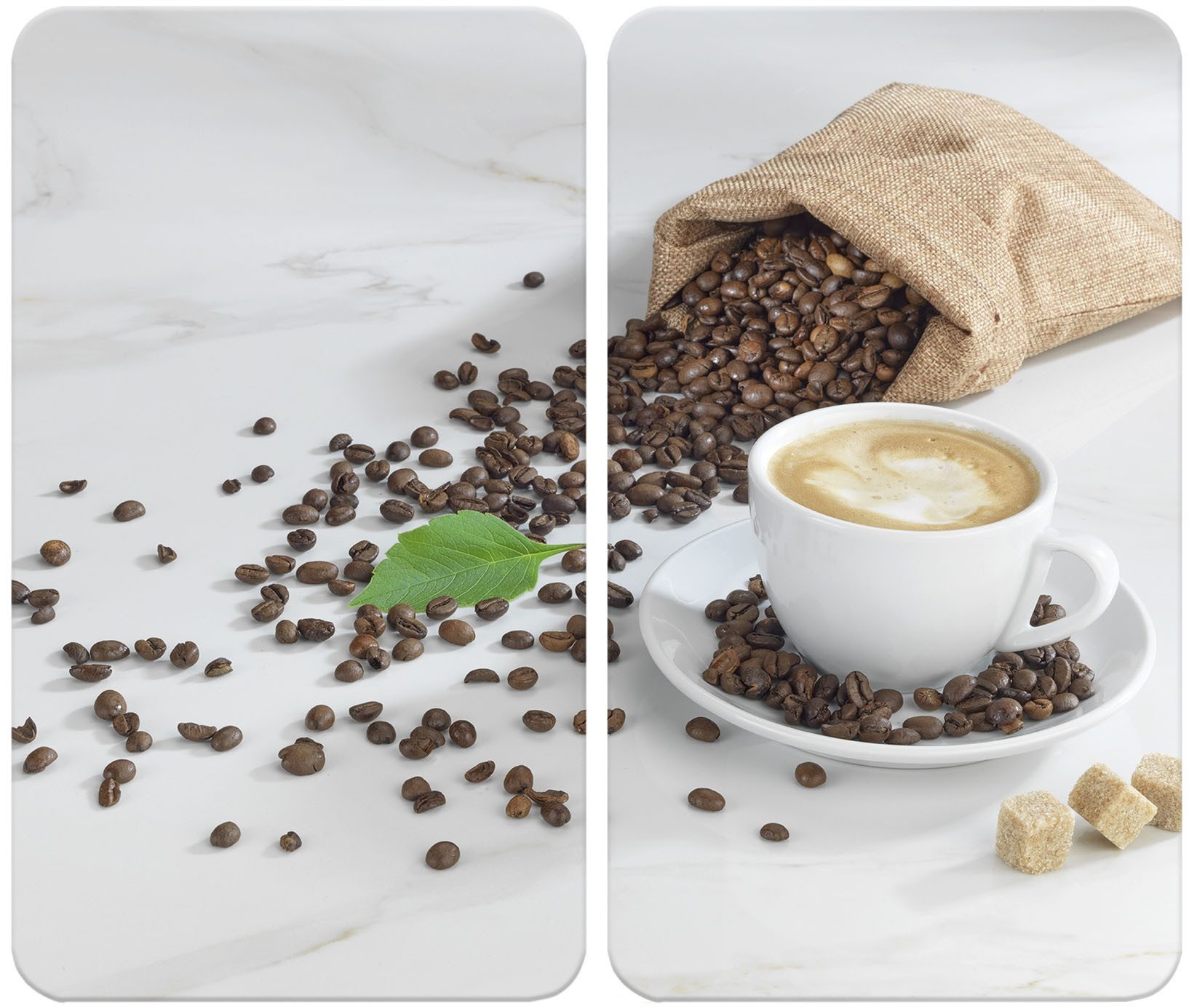 Maximex Kookplaatdeksel Universeel model CAFÉ AROMATICA voor inductie-, keramische-, elektrische- en gasfornuizen, in hoogte verstelbaar (set,