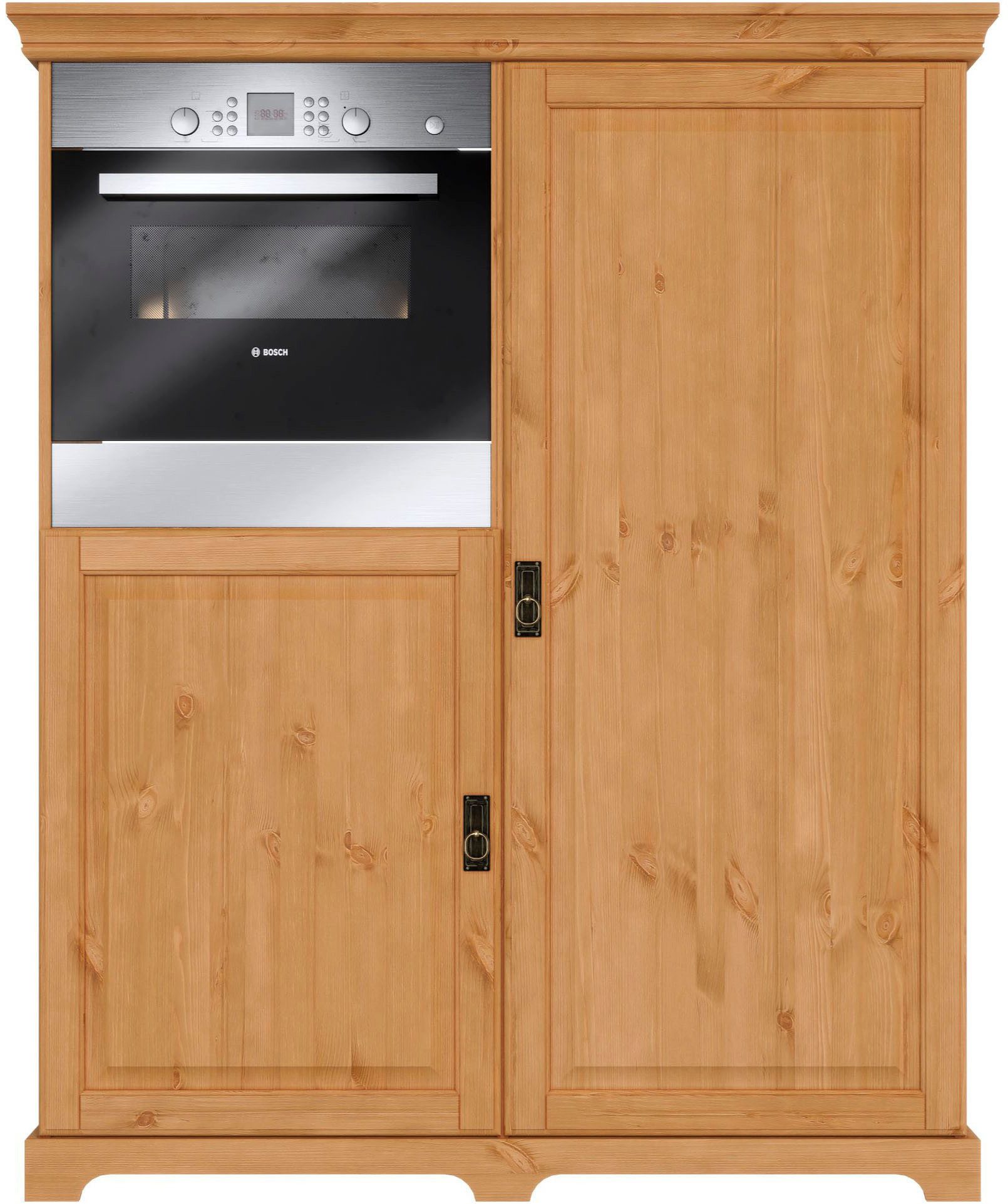 Home affaire Oven-/koelkastombouw Rügen Breedte 127 cm, massief grenen, nis voor koelkast