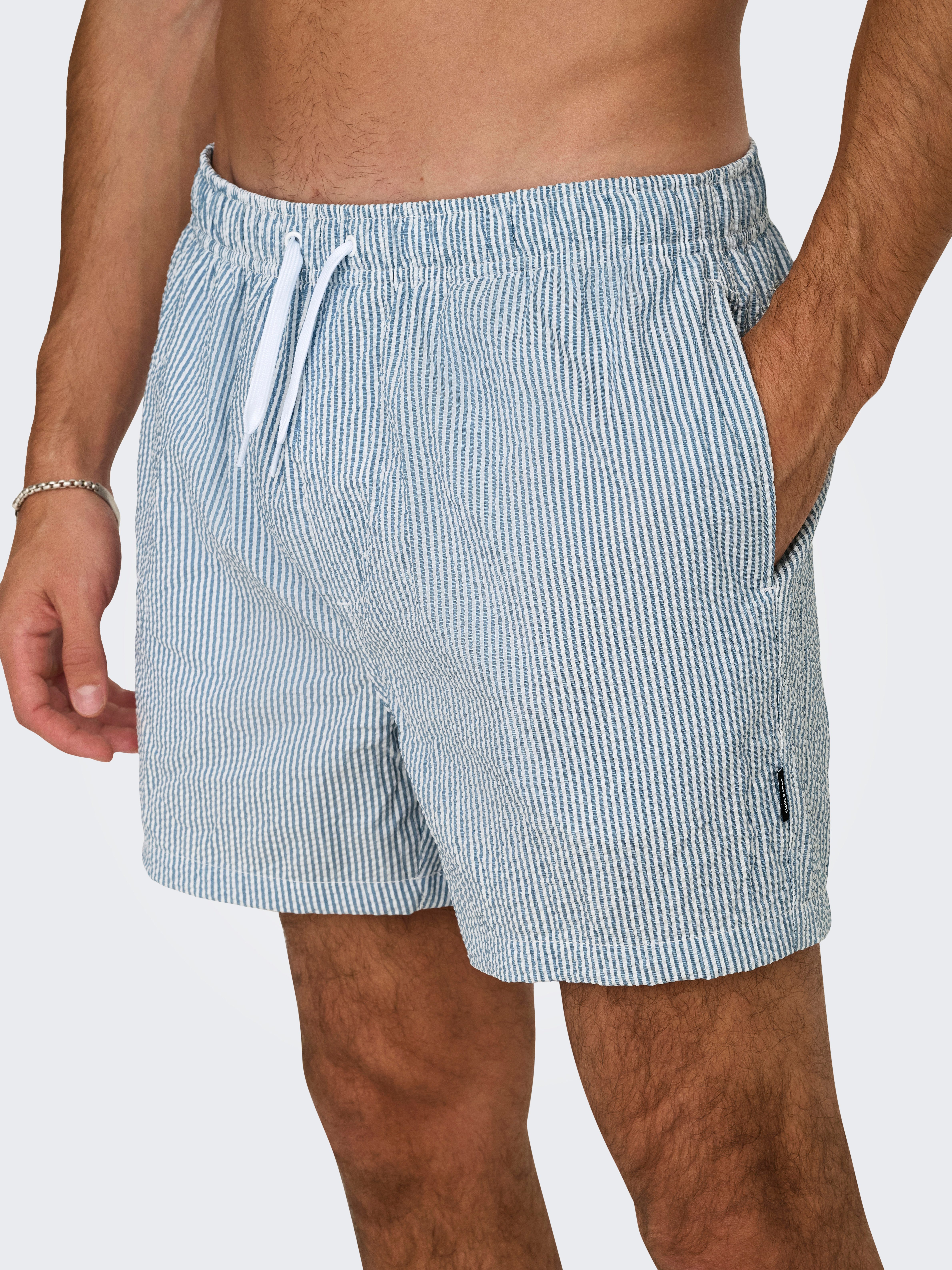 ONLY & SONS Zwembroek ONSTED STRIPE SEERSUCKER SWIM NOOS