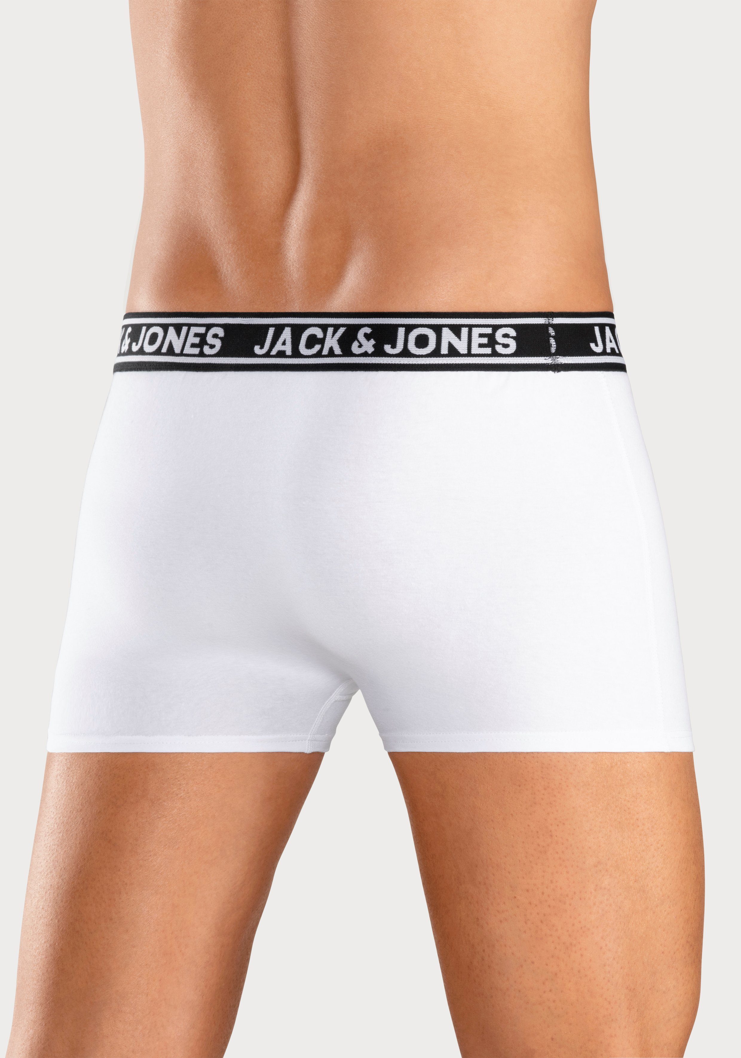 Jack & Jones Trunk JACCRISP in 6-pack met logoband en stretchcomfort effen met kleuraccent, modieus, nauwsluitend, katoenmix (set, 6 stuks)