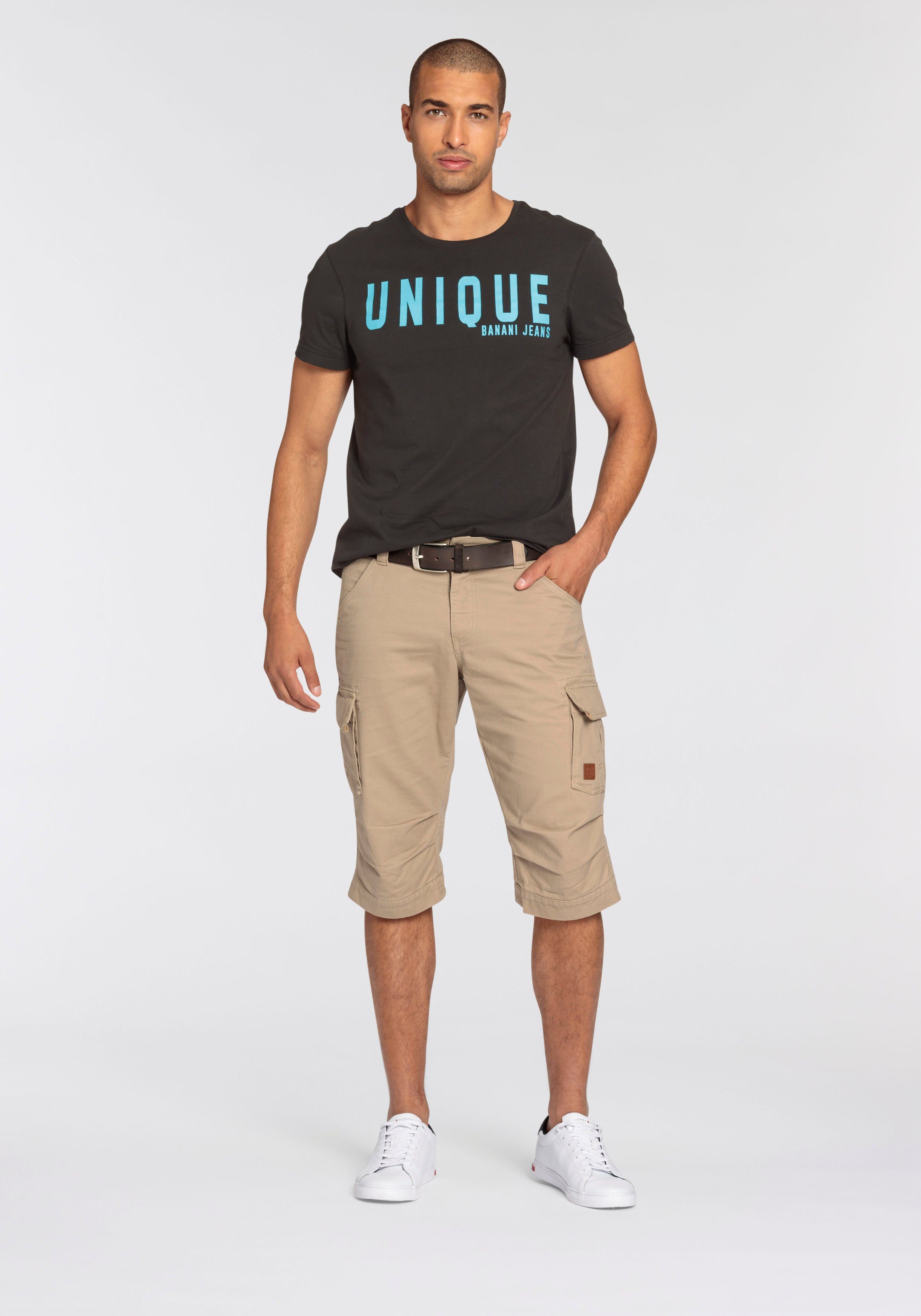 Bruno Banani T-shirt smal gesneden, met logoprints, ronde hals