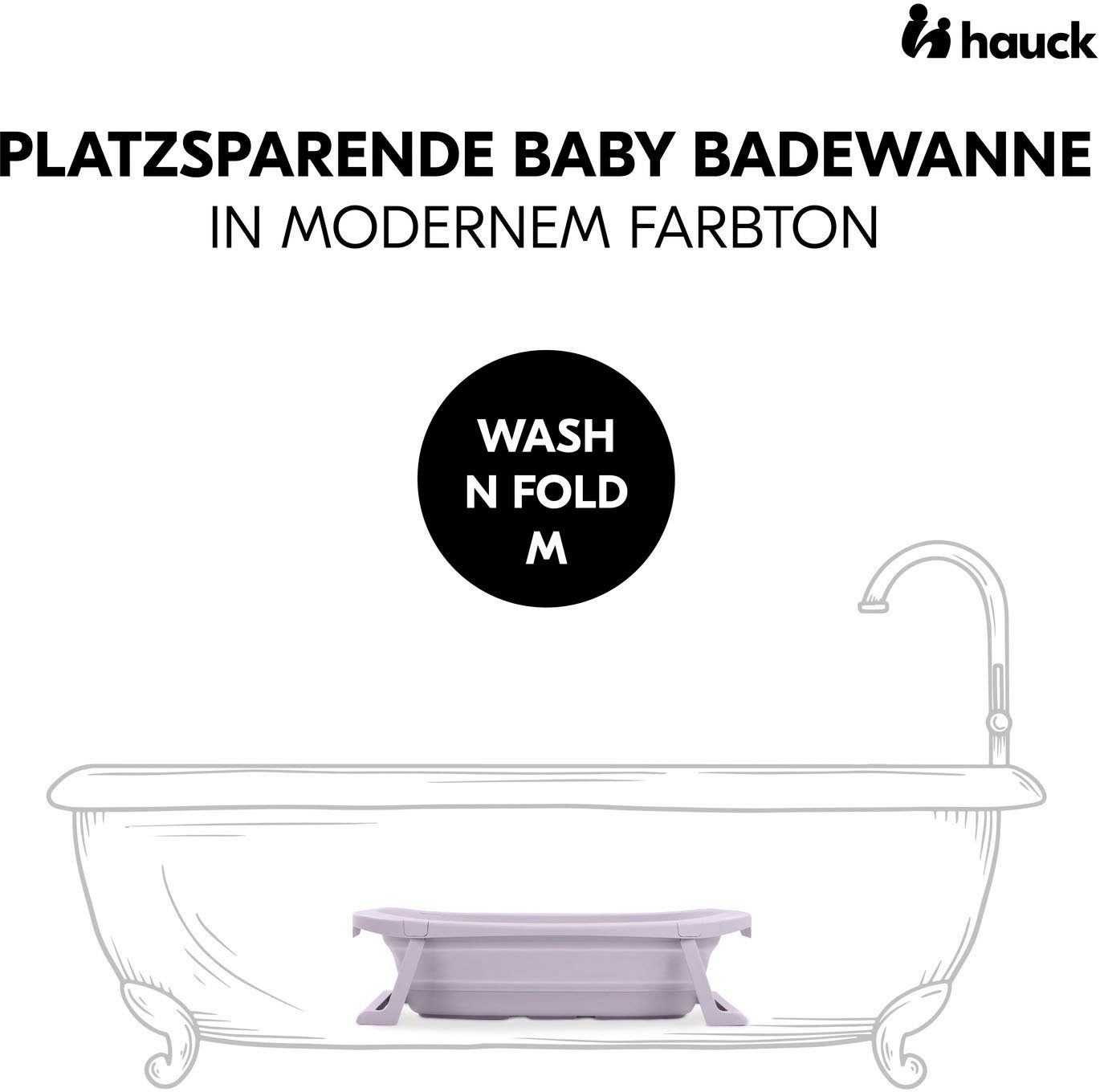 Hauck Babybadje Wash N Fold M, Lavender Vouwbad met watertemperatuurmeting aan de afvoerstop
