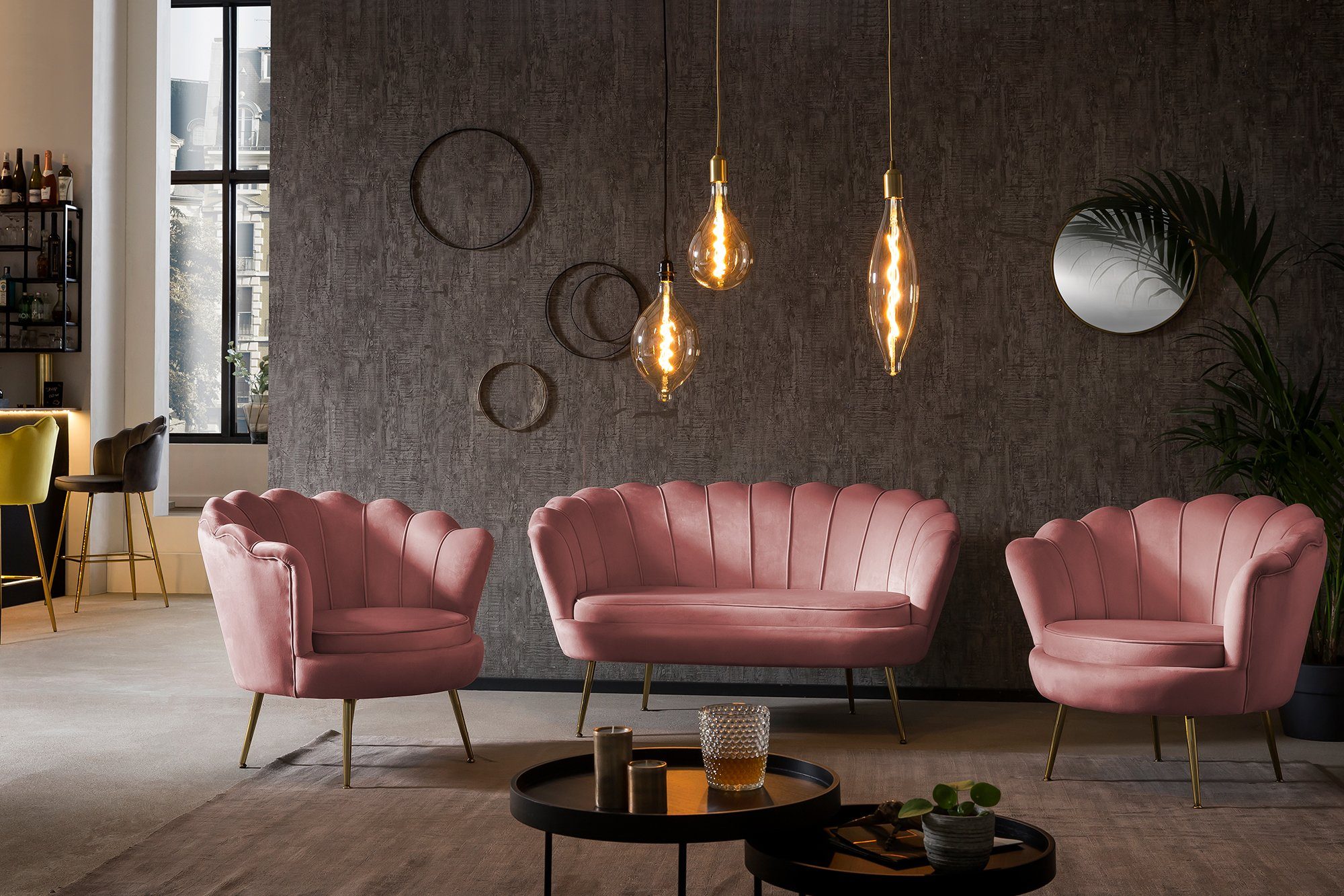SalesFever 2-zitsbank Clam opvallend schelpdesign, breedte 136 cm