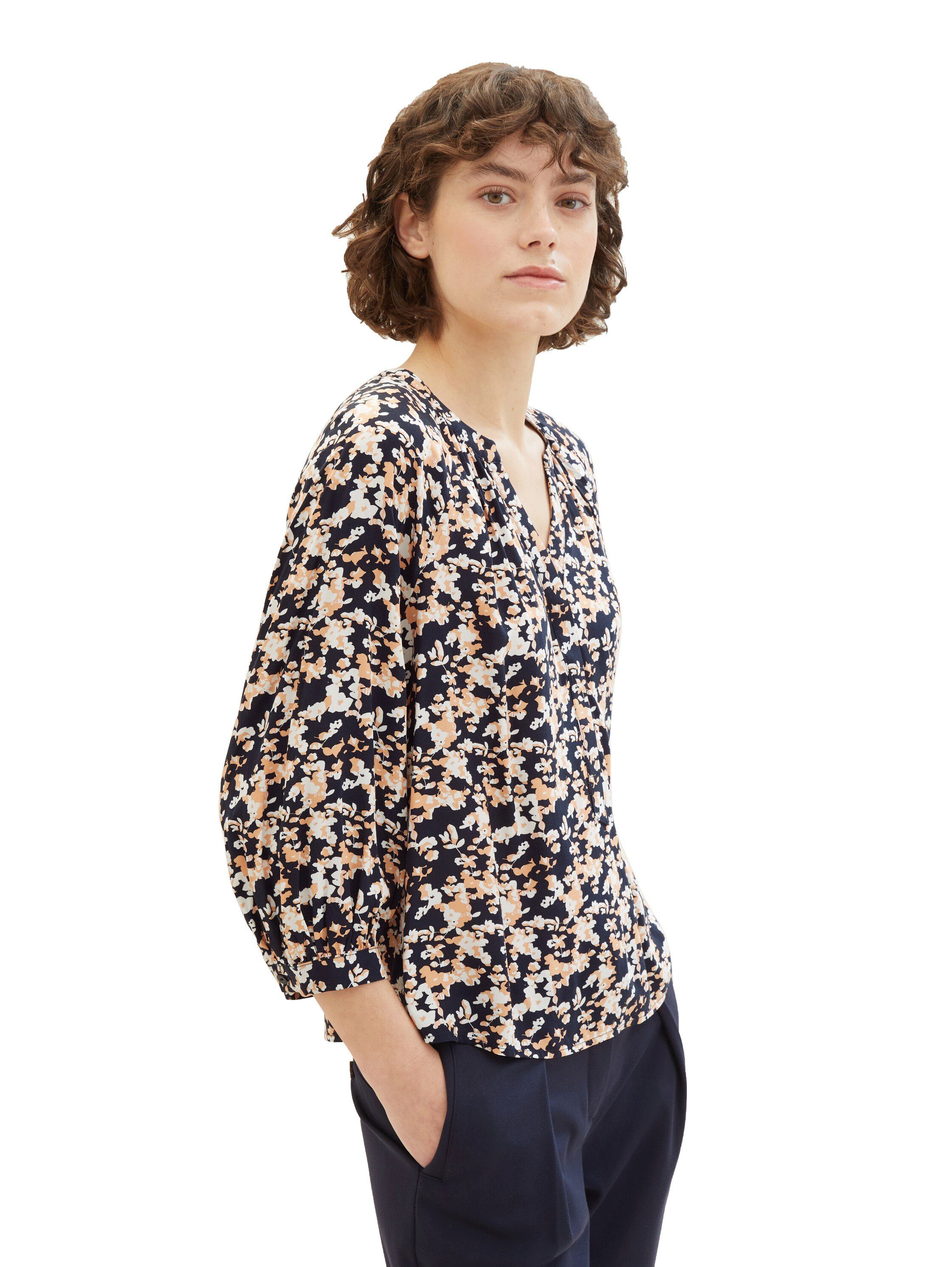Tom Tailor Gedessineerde blouse met serafino-kraag