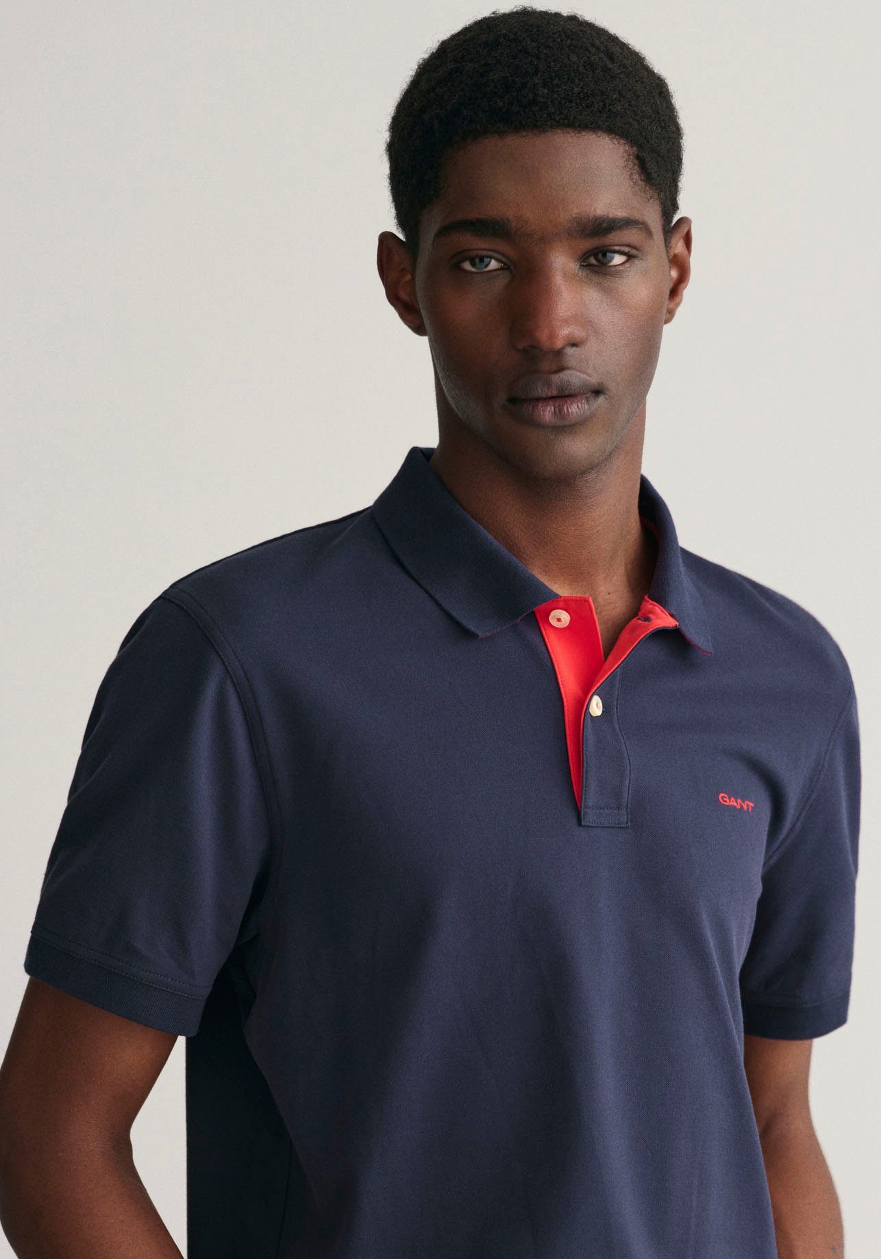 Gant Poloshirt REG CONTRAST PIQUE SS RUGGER met contrastkleurige inzetten