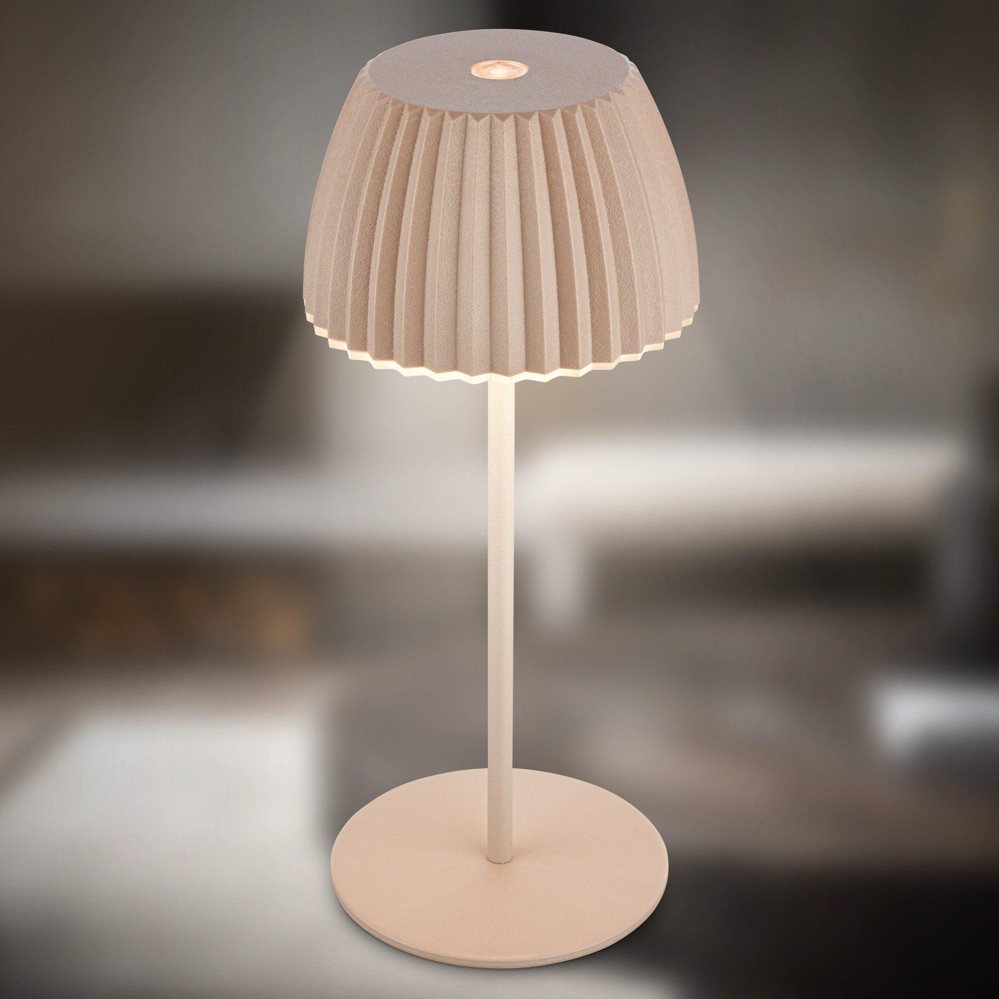 Briloner Leuchten Led-tafellamp Accu LED tafellamp, mini, beige