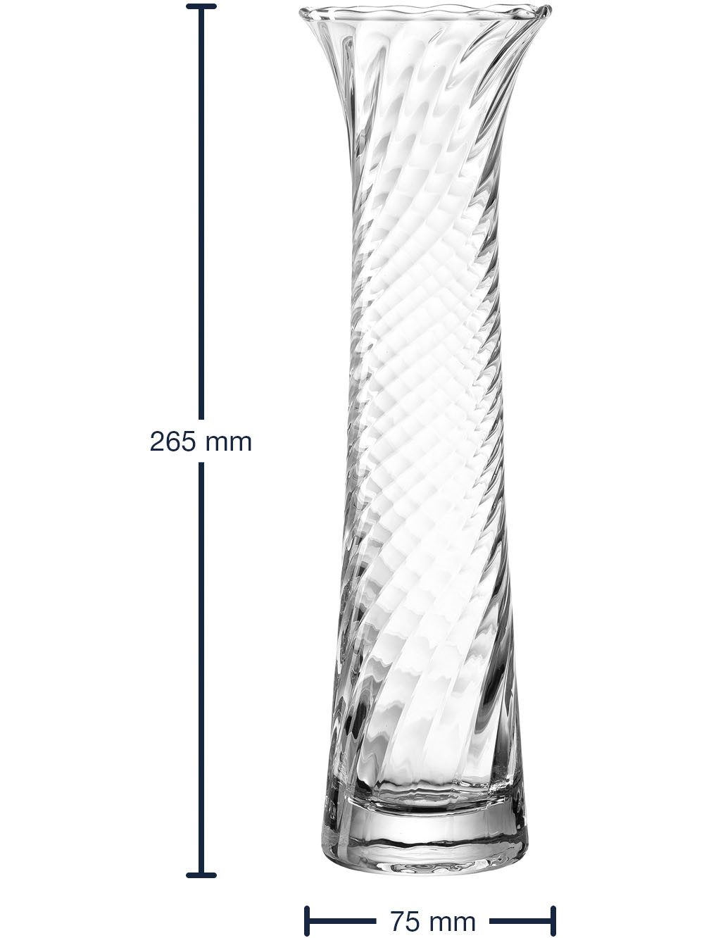 LEONARDO Tafelvaas Solifleurvaas RAVENNA, hoogte ca. 26,5 cm uit glas, handgemaakt, vaatwasmachinebestendig (1 stuk)