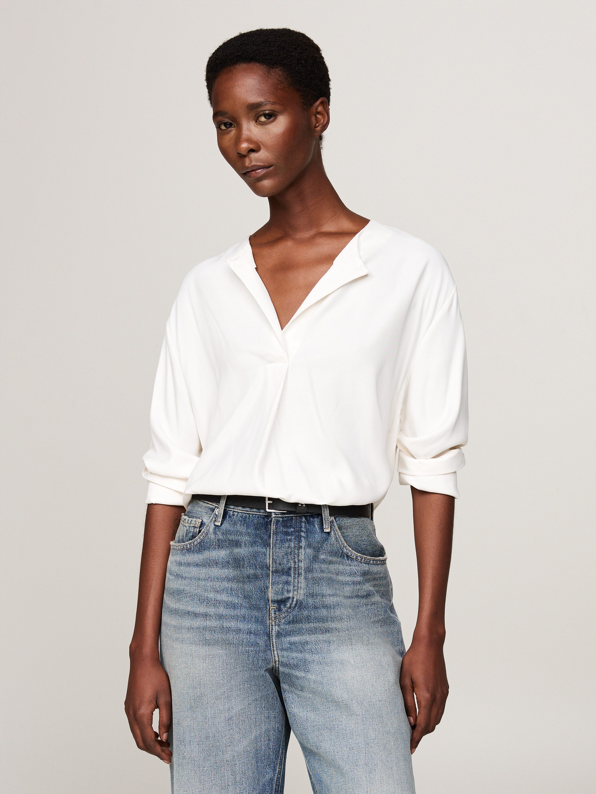 Tommy Hilfiger Blouse met lange mouwen met gestempeld logo