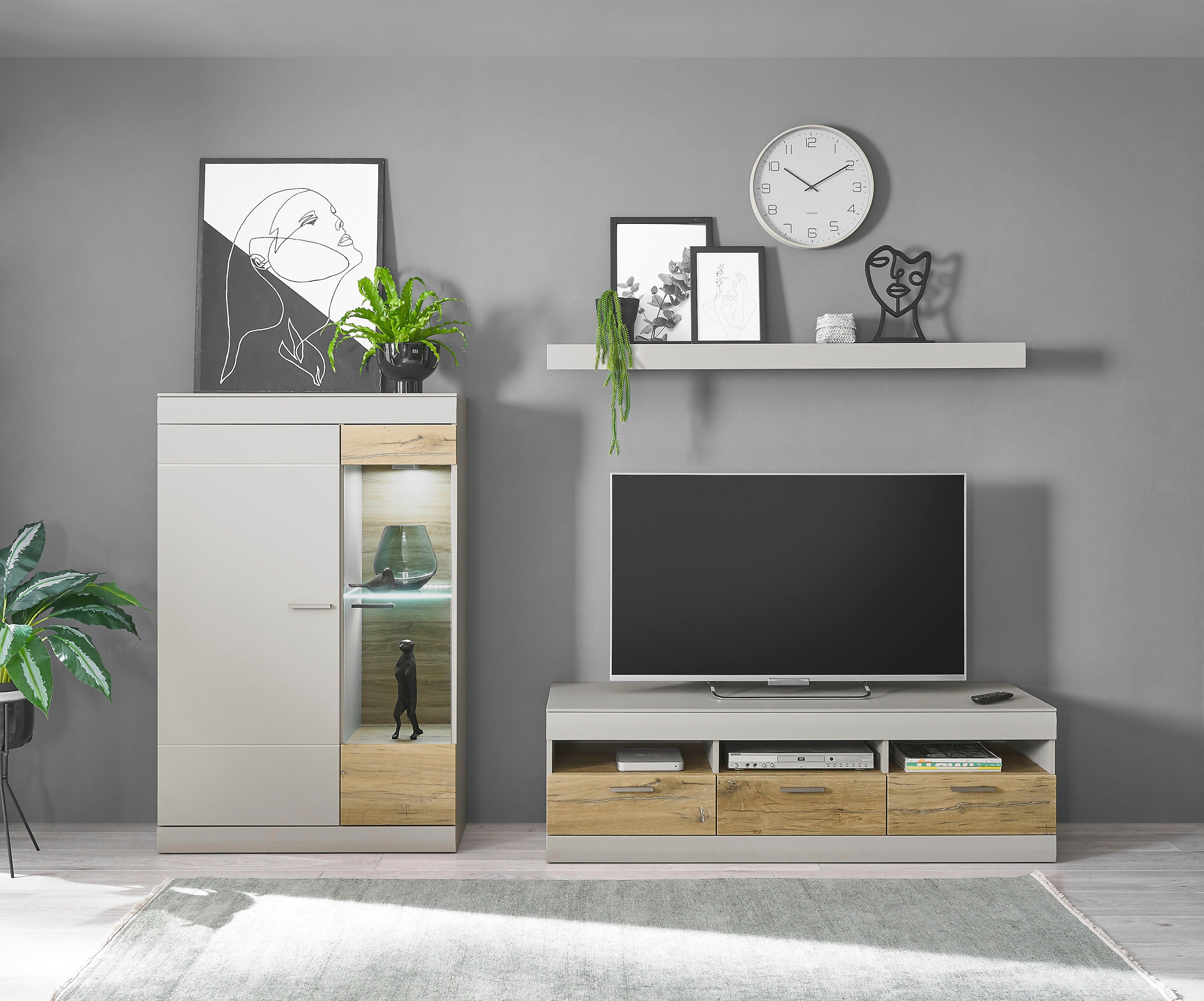 INOSIGN Tv-meubel SCARA met applicatie tineiken decor, breedte 150 cm, met soft-closefunctie