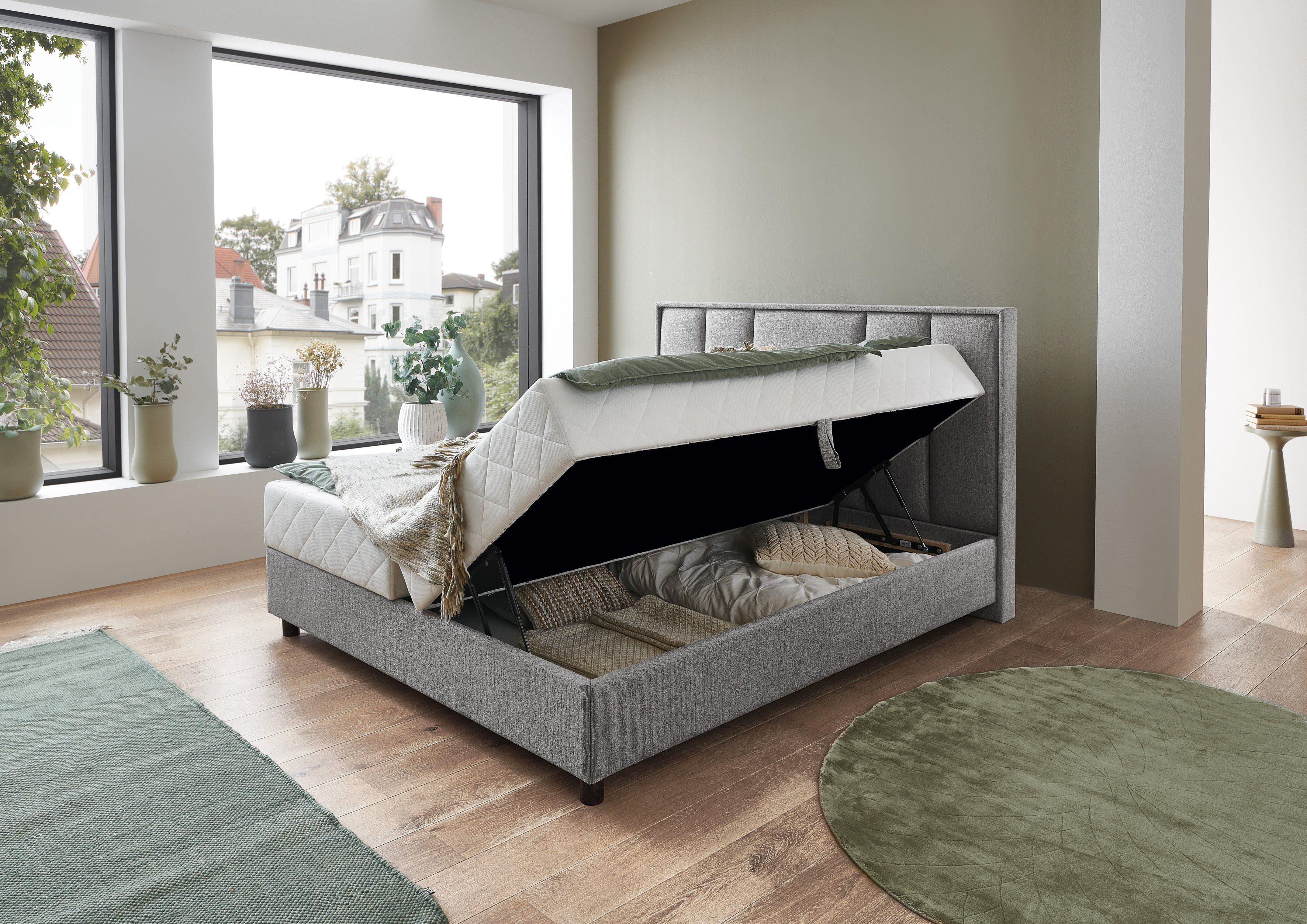 ATLANTIC home collection Boxspring ARLA met pocketveringsmatras en bedkist