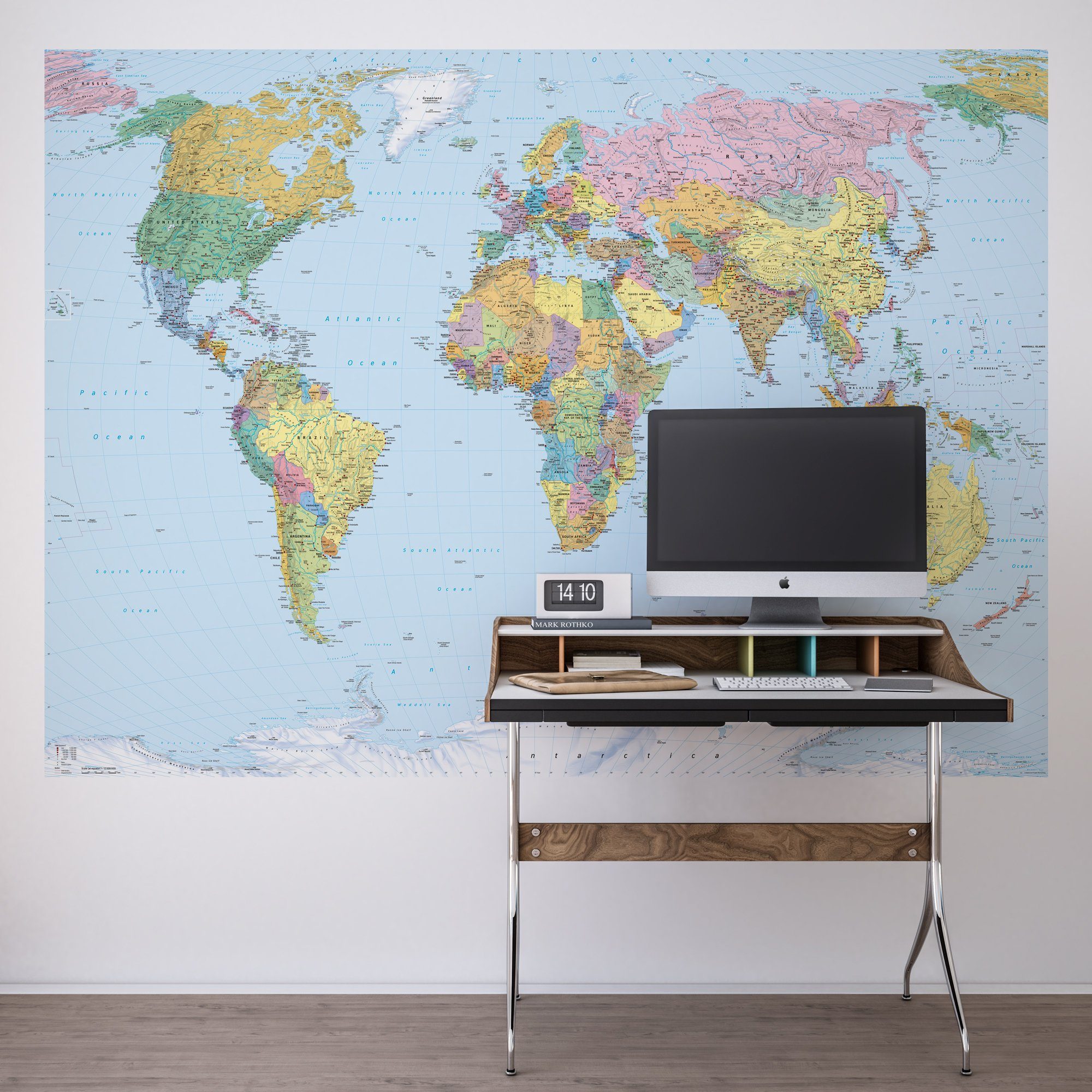 Komar Fotobehang World Map - Afmeting 270 x 188 cm (1 stuk)