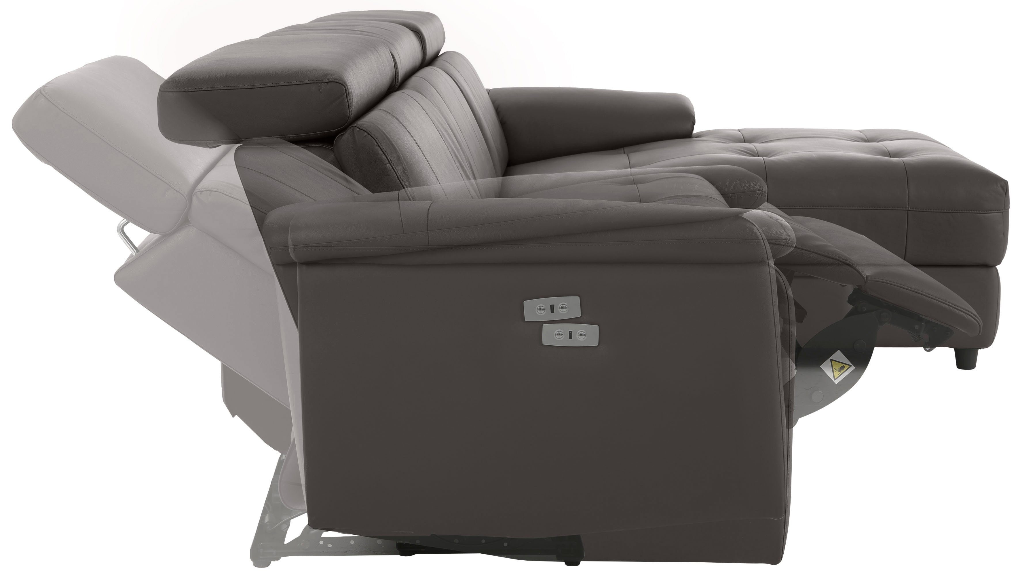 Home affaire Hoekbank Binado, L-vorm, met handmatige of elektrische relaxfunctie met usb-aansluiting