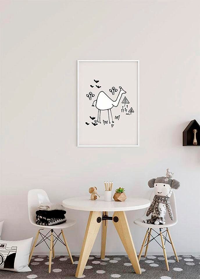 Komar Wanddecoratie Scribble Kameel Wanddecoratie - zonder lijst (1 stuk)