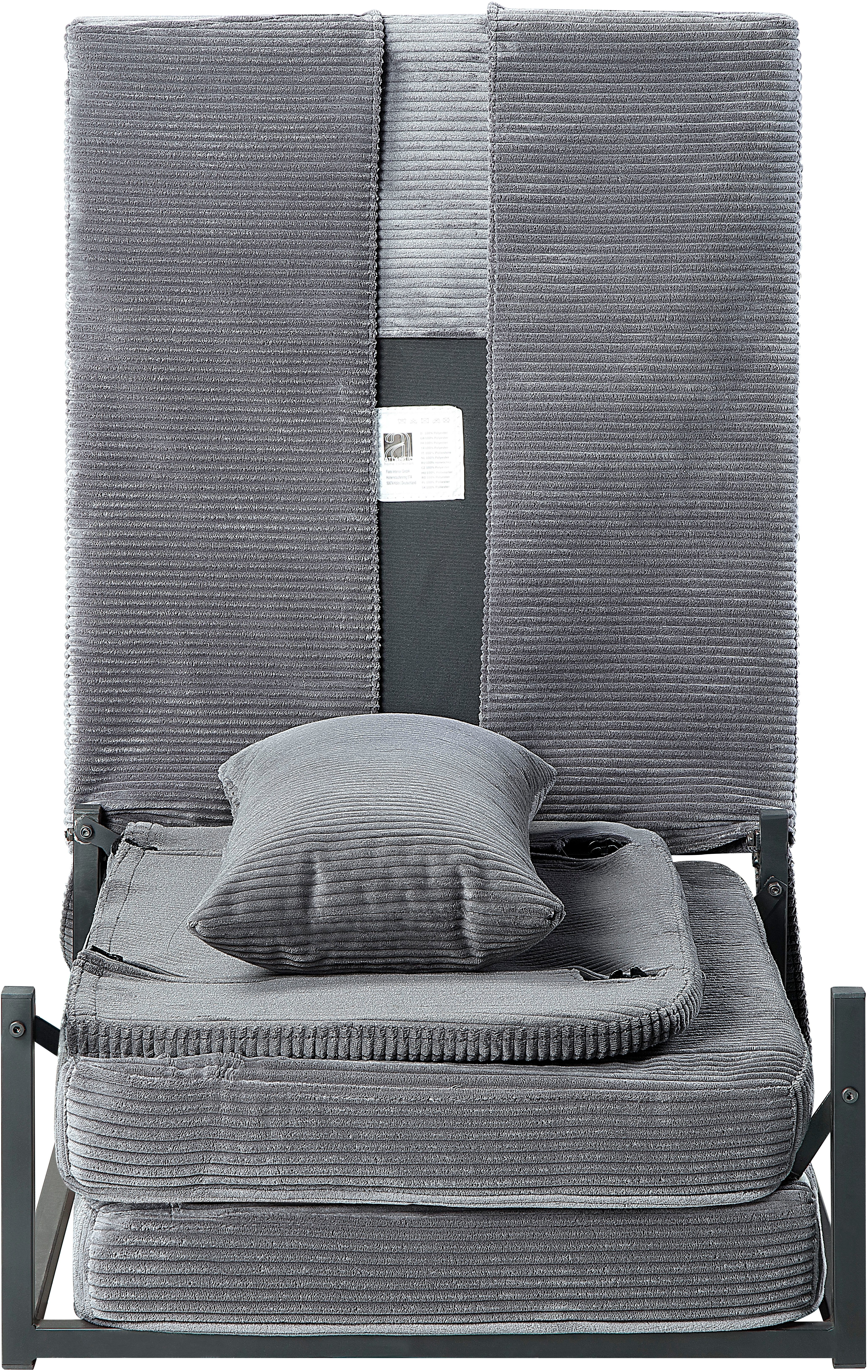 ATLANTIC home collection Slaapbank Finn te veranderen in een loungestoel, relaxfauteuil en logeerbed, incl. kussen