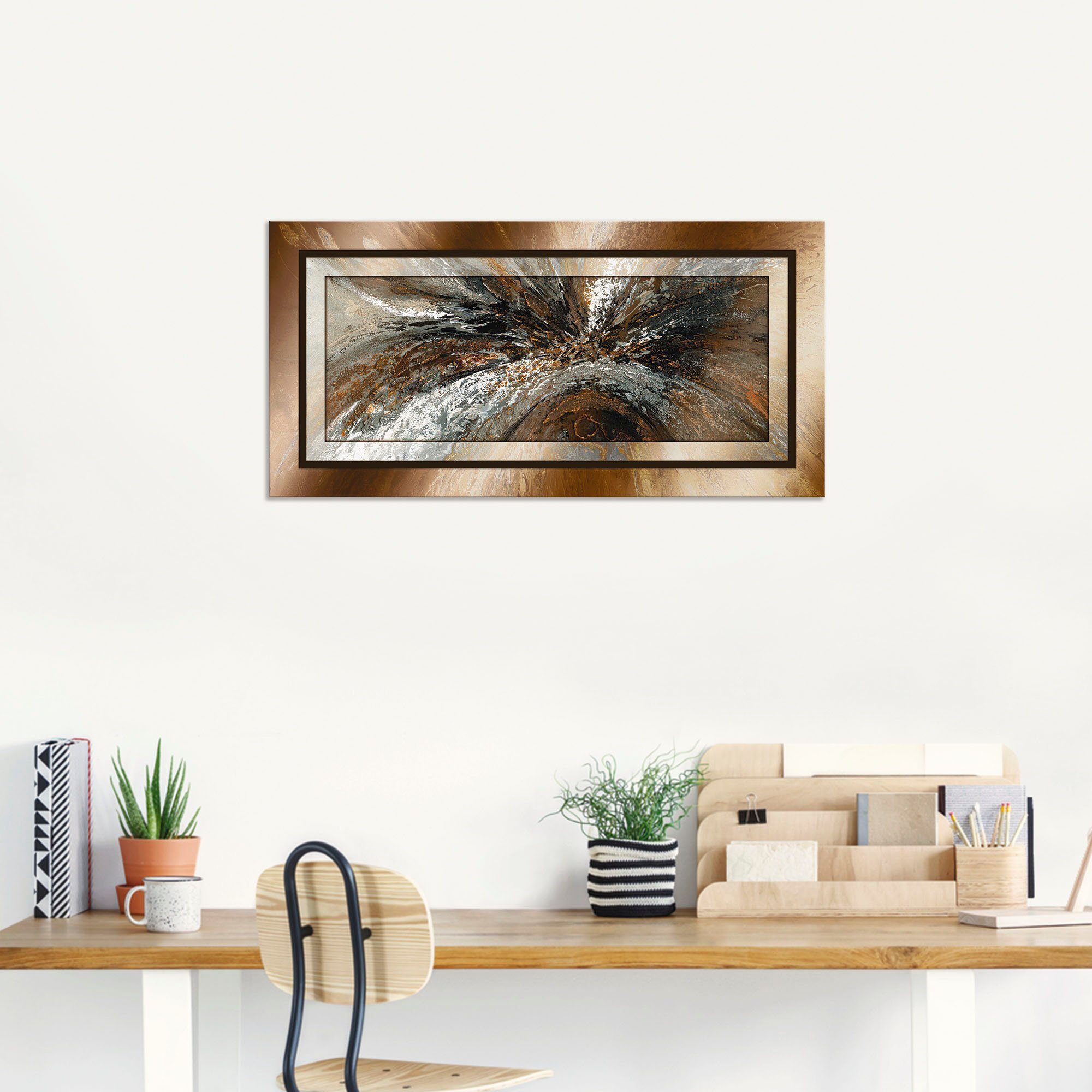Artland Artprint Goudkleur abstract 1 als artprint van aluminium, artprint voor buiten, artprint op linnen, poster in verschillende maten. maten