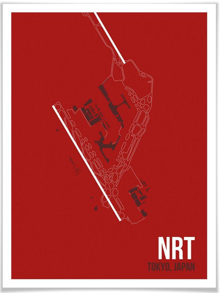 Wall-Art Poster Artprint NRT plattegrond Tokio Poster, artprint, wandposter (1 stuk)