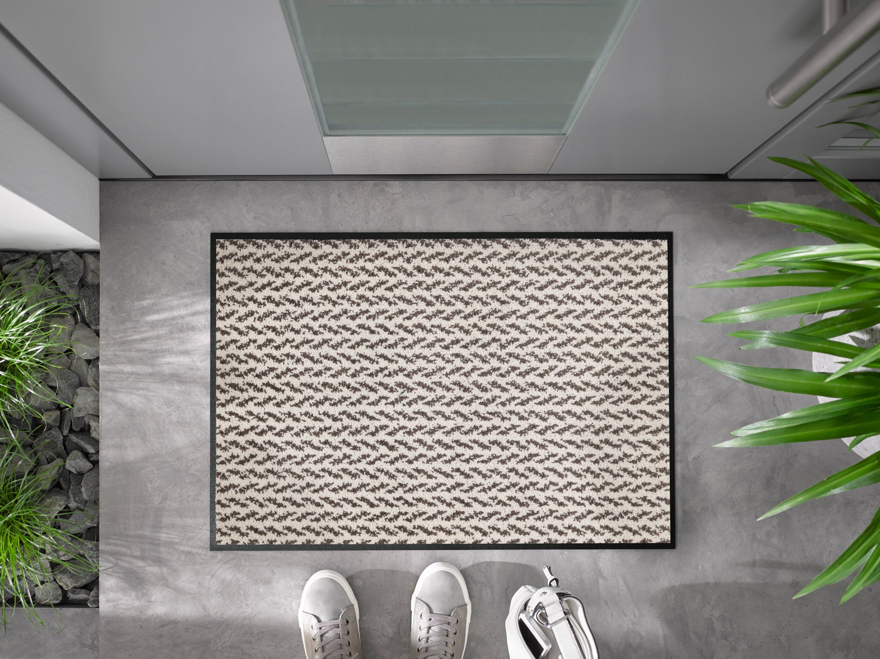 wash+dry by Kleen-Tex Mat Duo Latte Inloopmat, antislip, geschikt voor binnen en buiten, wasbaar