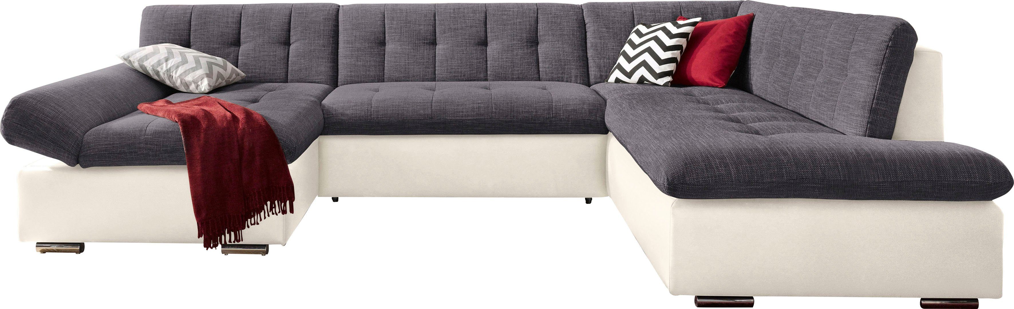 TRENDMANUFAKTUR Zithoek Reggae modern en comfortabel, actuele materiaalcombinatie, U-vorm