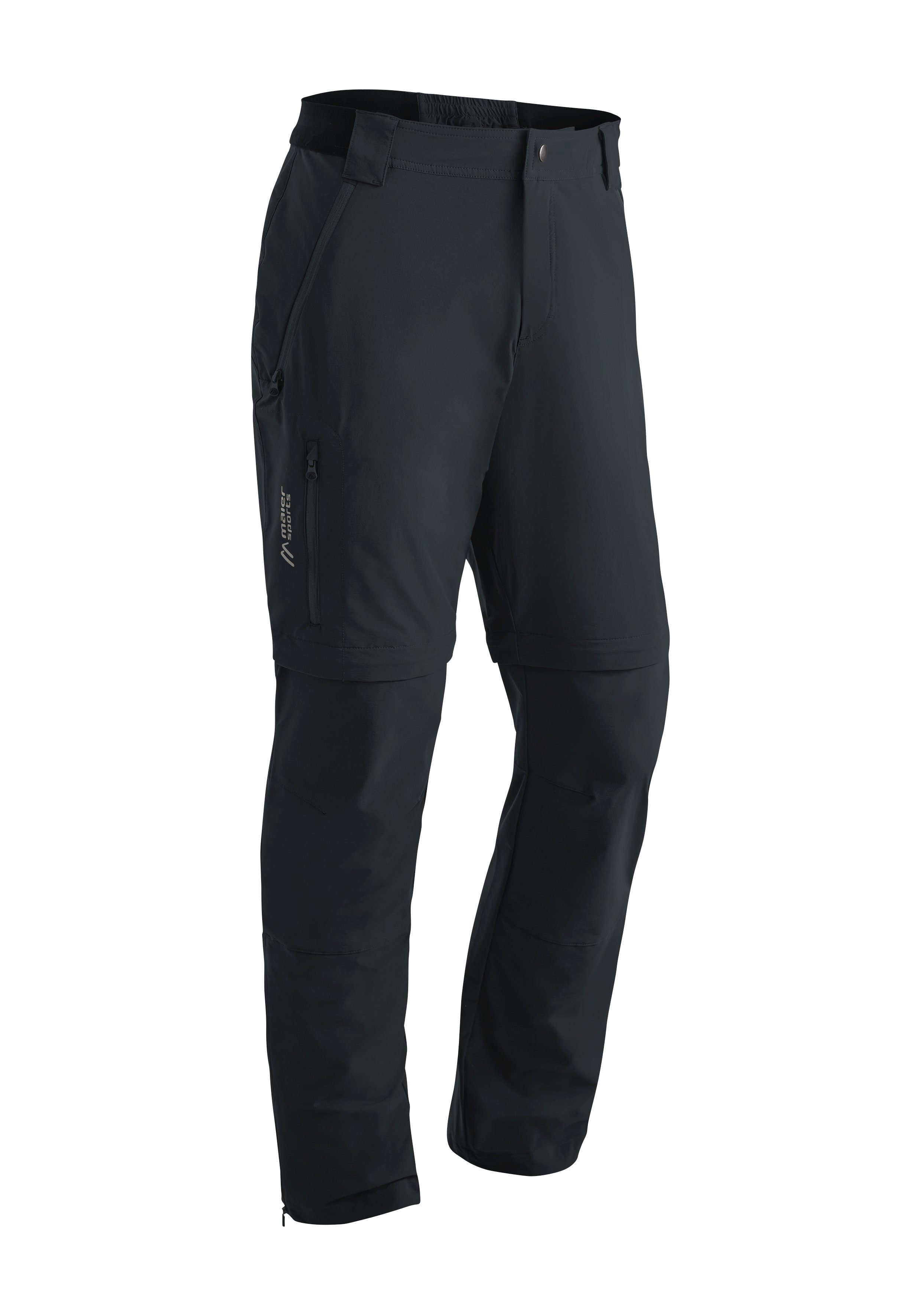 Maier Sports Functionele broek Norit Zip 2.0 M Technische outdoorbroek met zipp off-functie heren trainingsbroeken maat 54-kort zwart